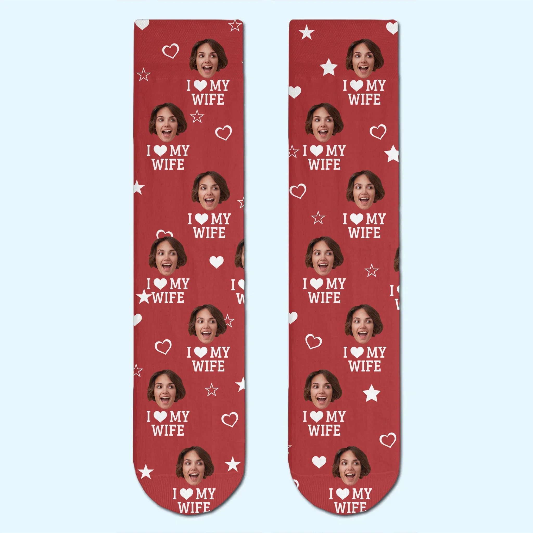 Custom Photo Middle Tube Socks - Personalized Anniversary Wedding Gifts For Husband And Wife, Him And Her - Walking On Love - Robaser