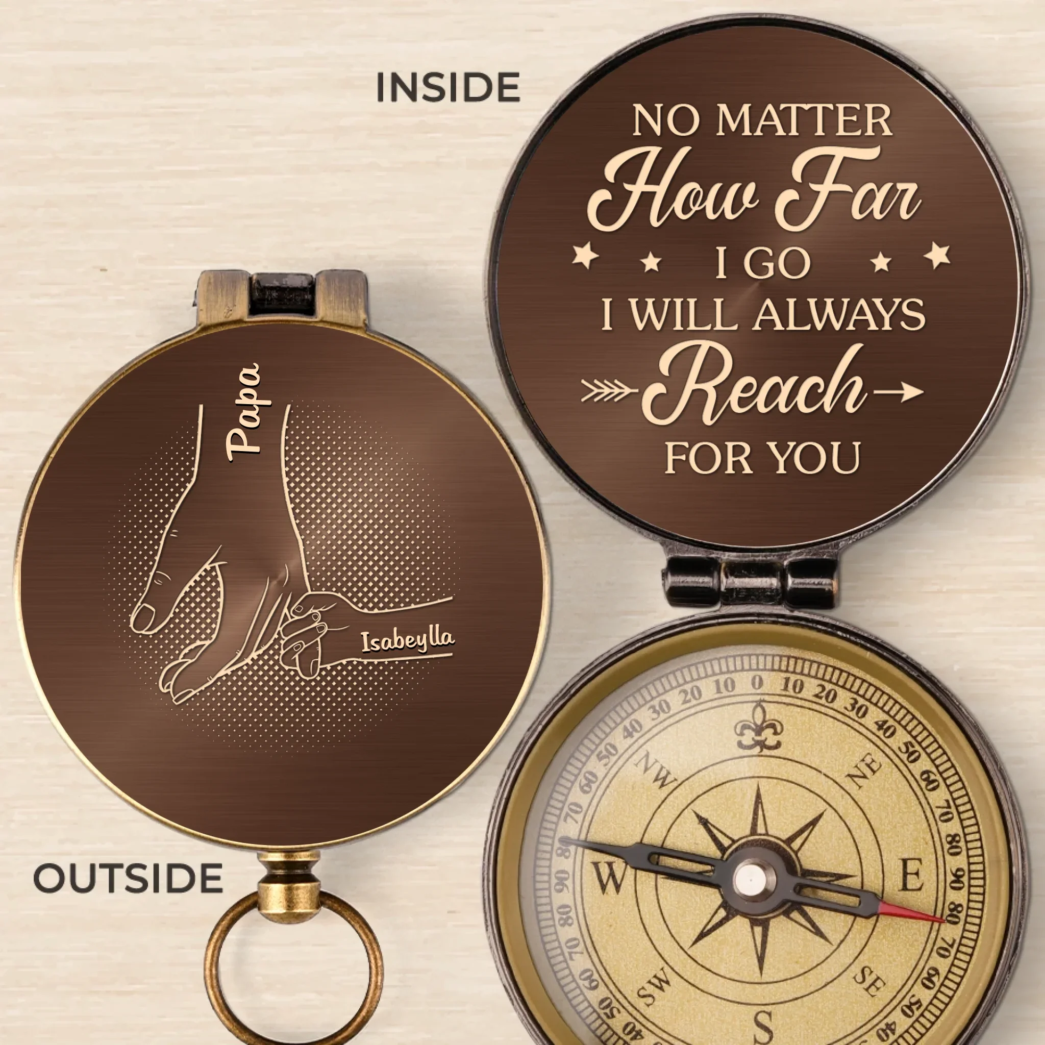 Always Heading Home To You - Family Personalized Custom Compass - Father's Day, Gift For Dad, Grandpa - Robaser