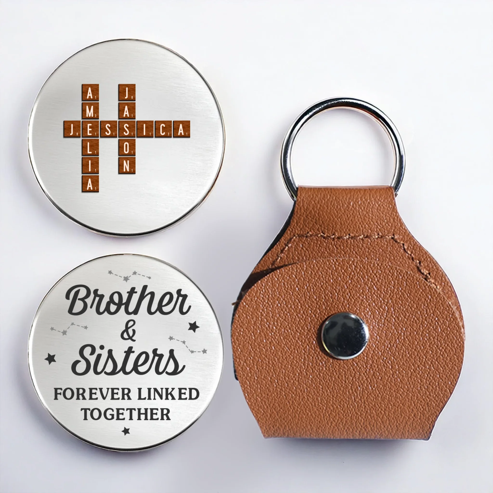 Custom Scrabble Pocket Hug - Personalized Birthday Gifts For Brother, Sister - Forever Linked Together - Robaser