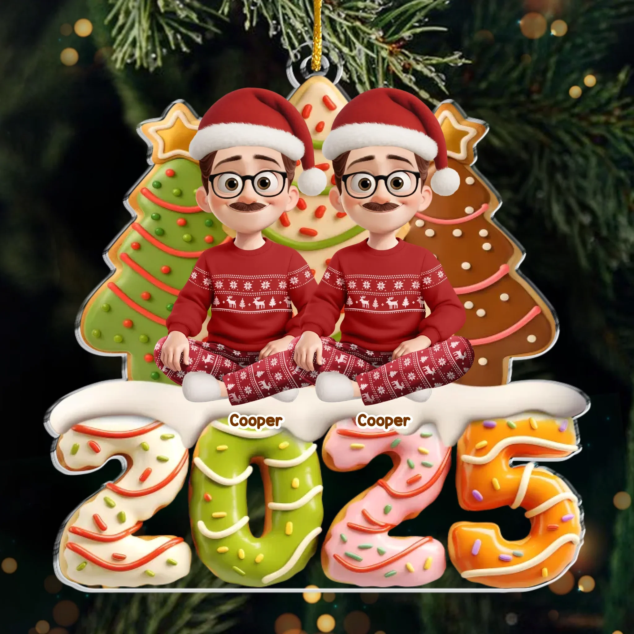 Custom Acrylic Ornament - Personalized Christmas Birthday Gifts For Family, Dog Cat Lovers - Cheers To Family Love - Robaser