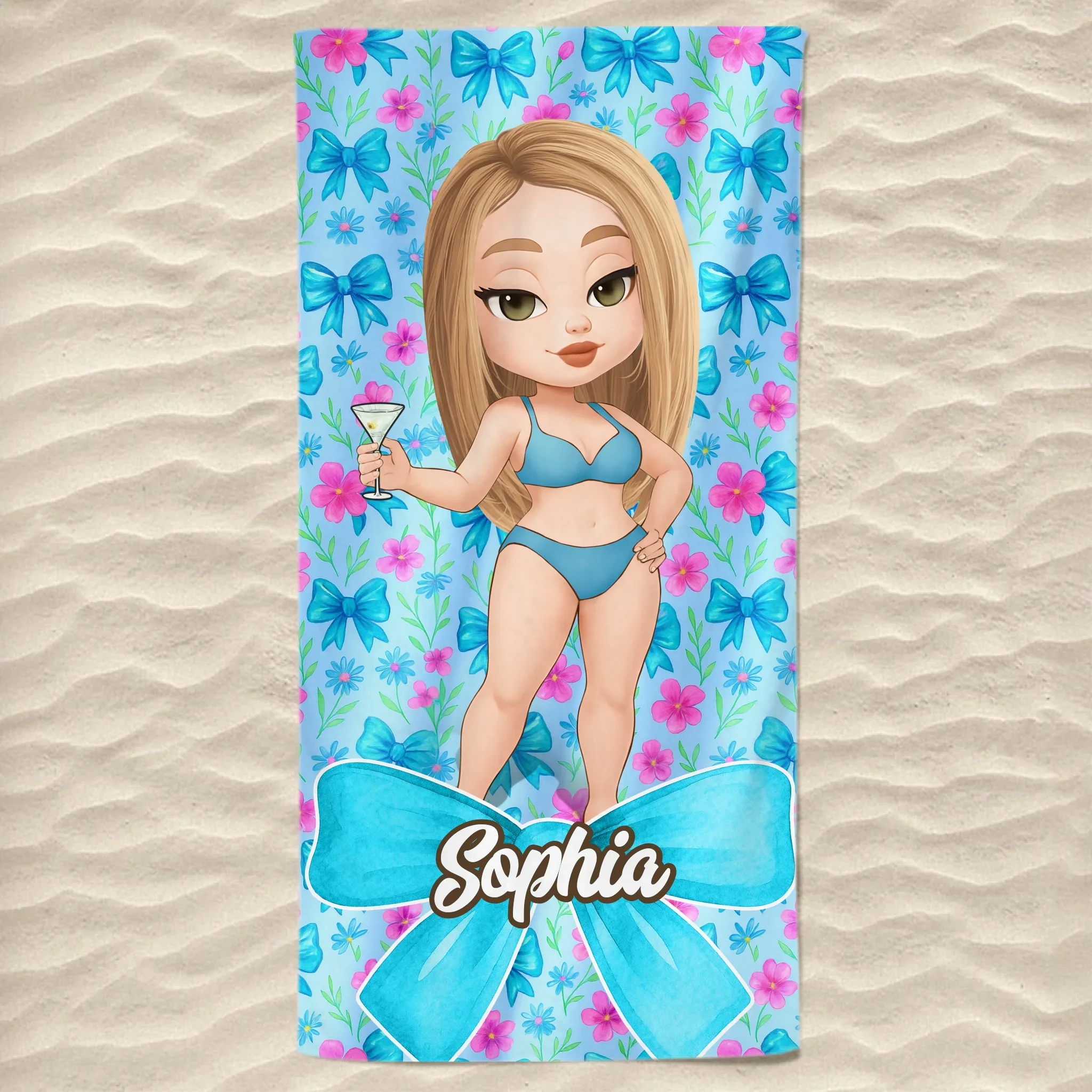 Custom Beach Towel - Personalized Summer Vacation And Travel Gifts For Women - Beach Days And Cocktails - Robaser