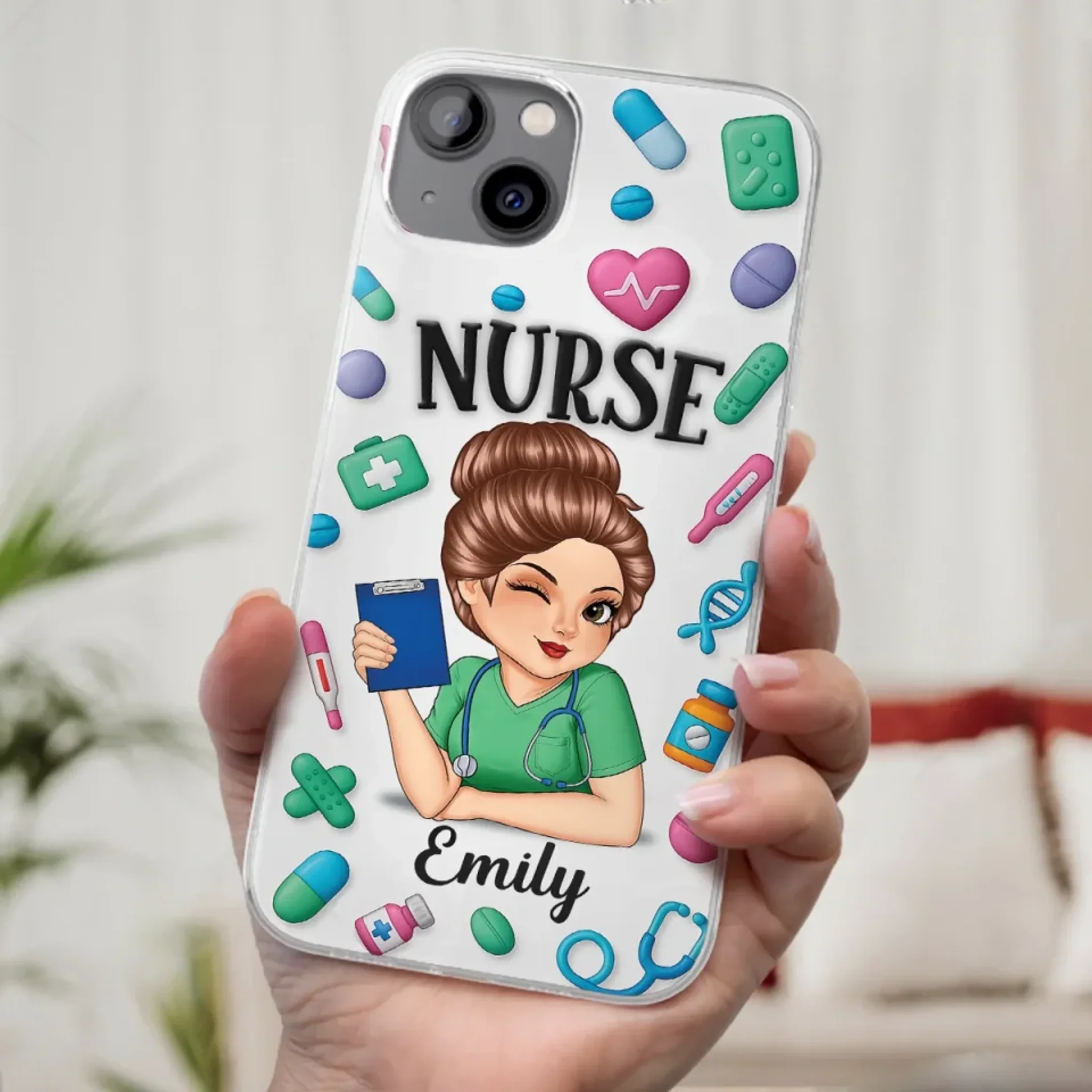 Nurse Life, Best Life - Nurse Personalized Custom 3D Inflated Effect Printed Clear Phone Case - Appreciation, Thank You Gift, Nurse Life, Doctor Life - Robaser