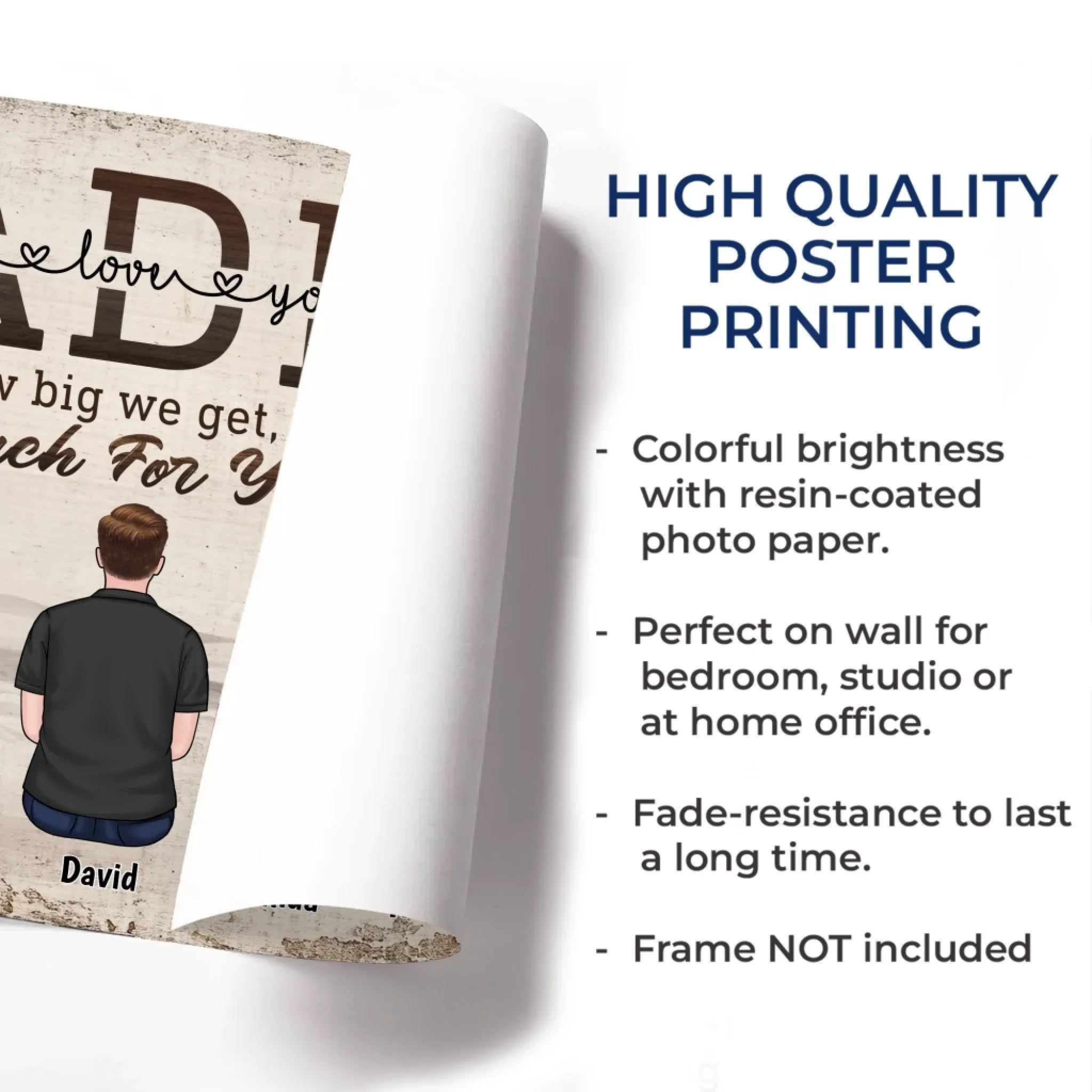 The World May Grow, But Your Love Is Home - Family Personalized Custom Horizontal Poster - Father's Day, Gift For Dad, Grandpa - Robaser