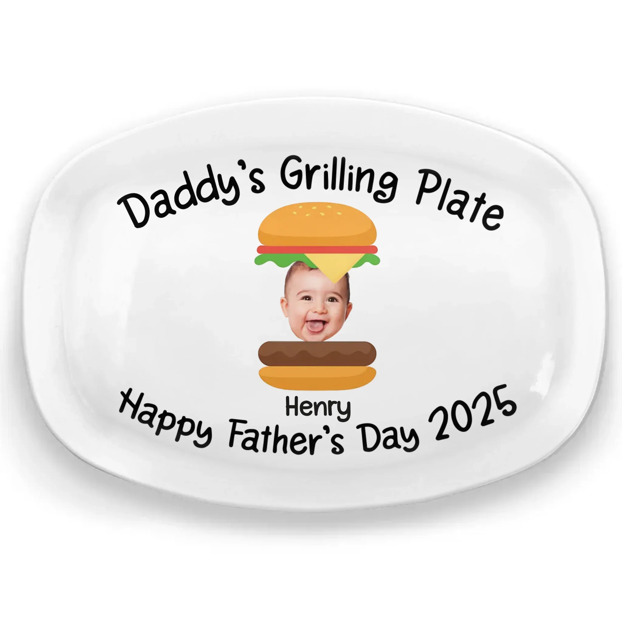 Custom Photo Grill Master, Tiny Tasters - Family Personalized Custom Platter - Father's Day, Gift For Dad, Grandpa - Robaser