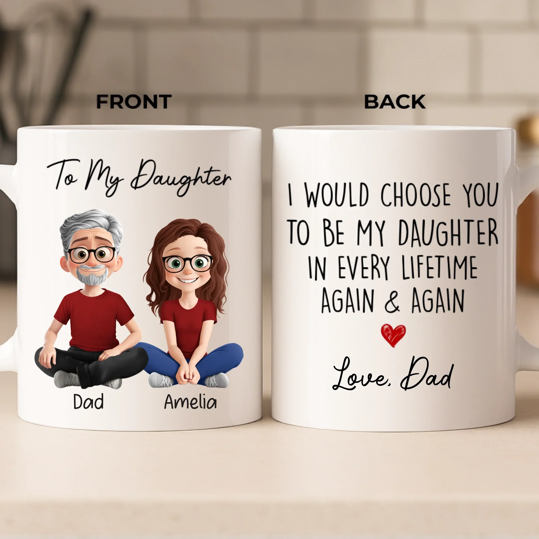 Custom Mug - Personalized Birthday Gifts For Mom, Dad, Son, Daughter - You Warm My World - Robaser