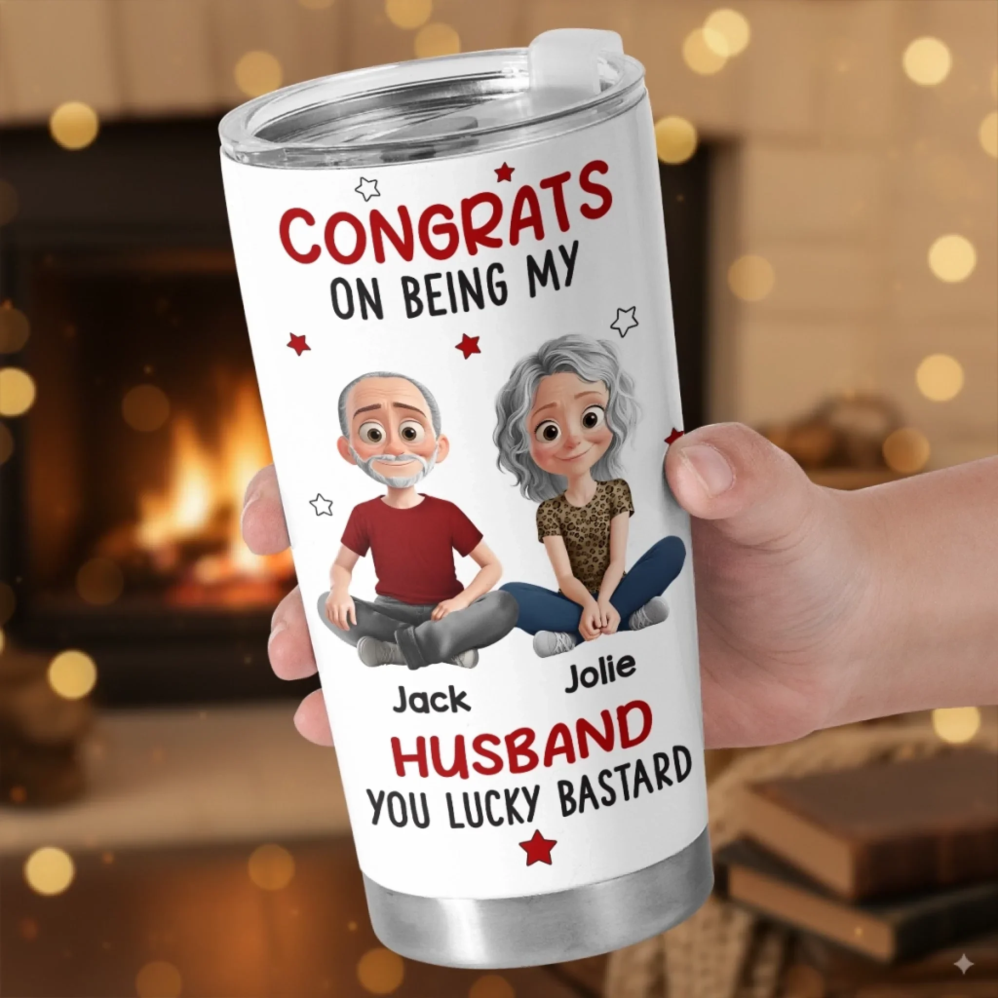 Custom Tumbler - Personalized Anniversary Wedding Gifts For Husband And Wife, Him And Her - Our Love Our Story - Robaser