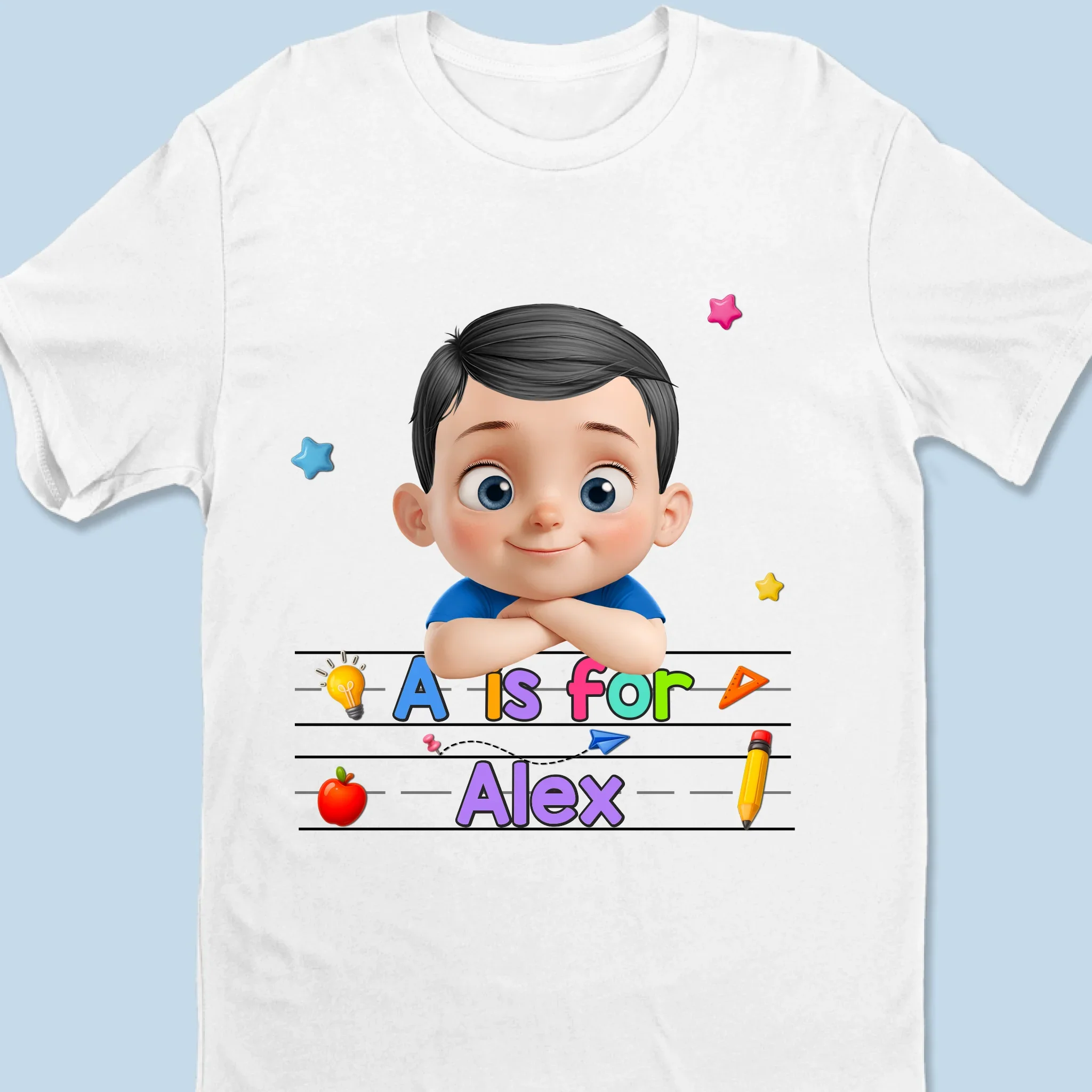 Custom Kids T-shirt - Personalized Back To School Gifts For Kids - Learning Starts With Me - Robaser