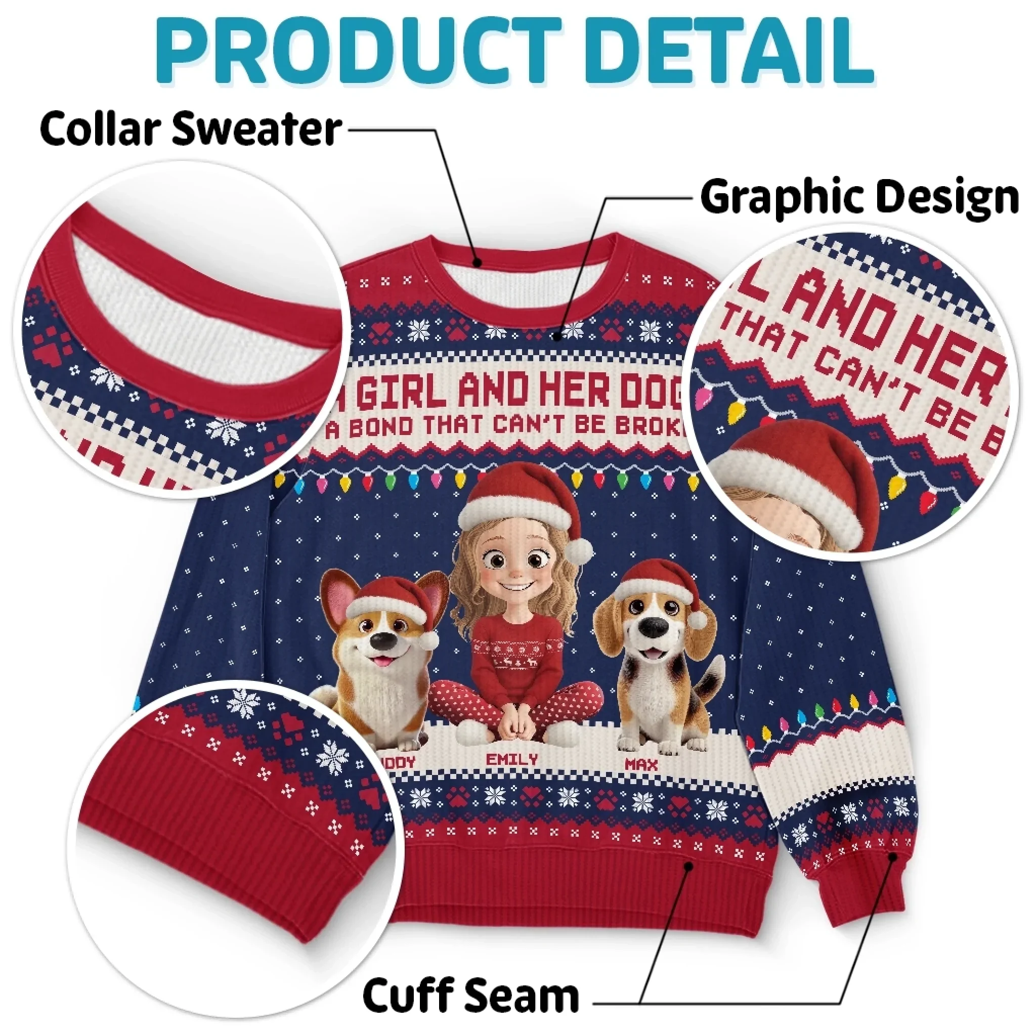 Custom Unisex Ugly Sweatshirt - Personalized  Christmas Birthday Gifts For Dog Lovers, Dog Dad And Mom - Forever My Pawtner In Crime - Robaser