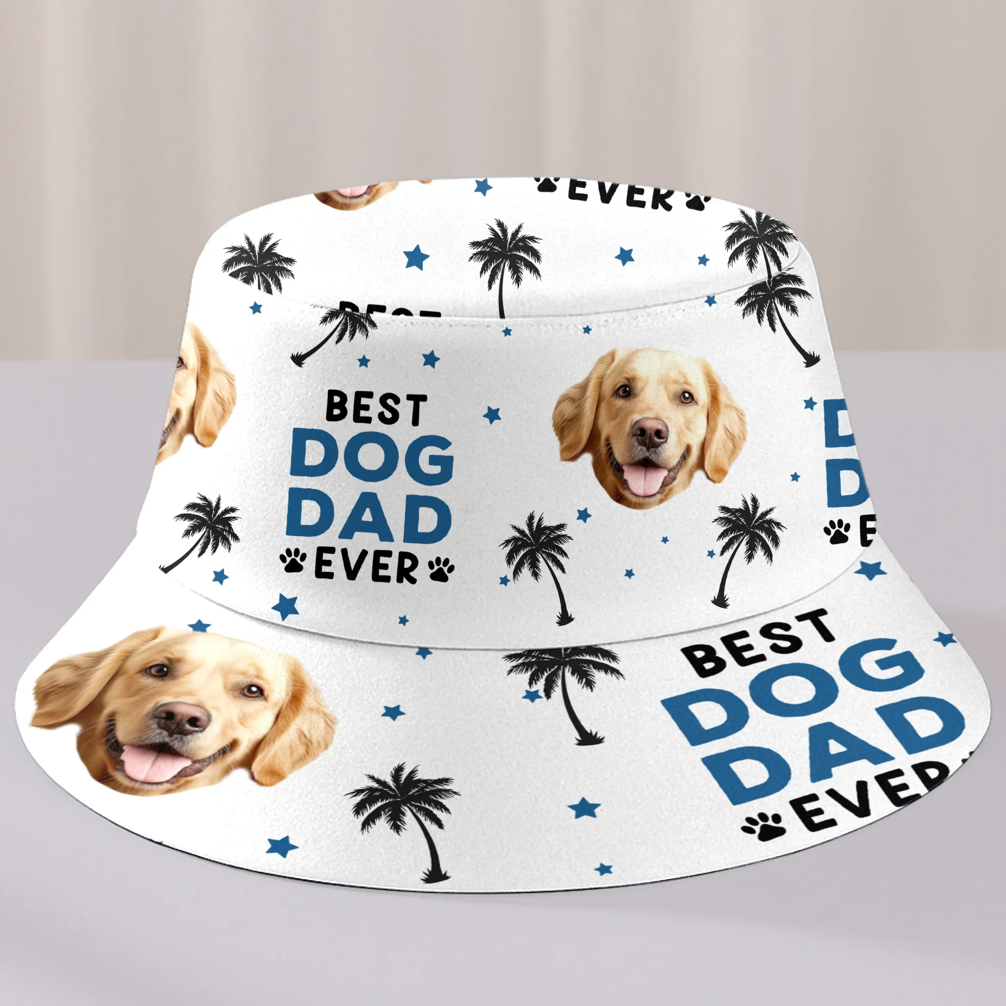 Custom Photo Fueled By Treats And Tail Wags - Dog & Cat Personalized Custom Bucket Hat - Summer Vacation Gift For Pet Owners, Pet Lovers - Robaser
