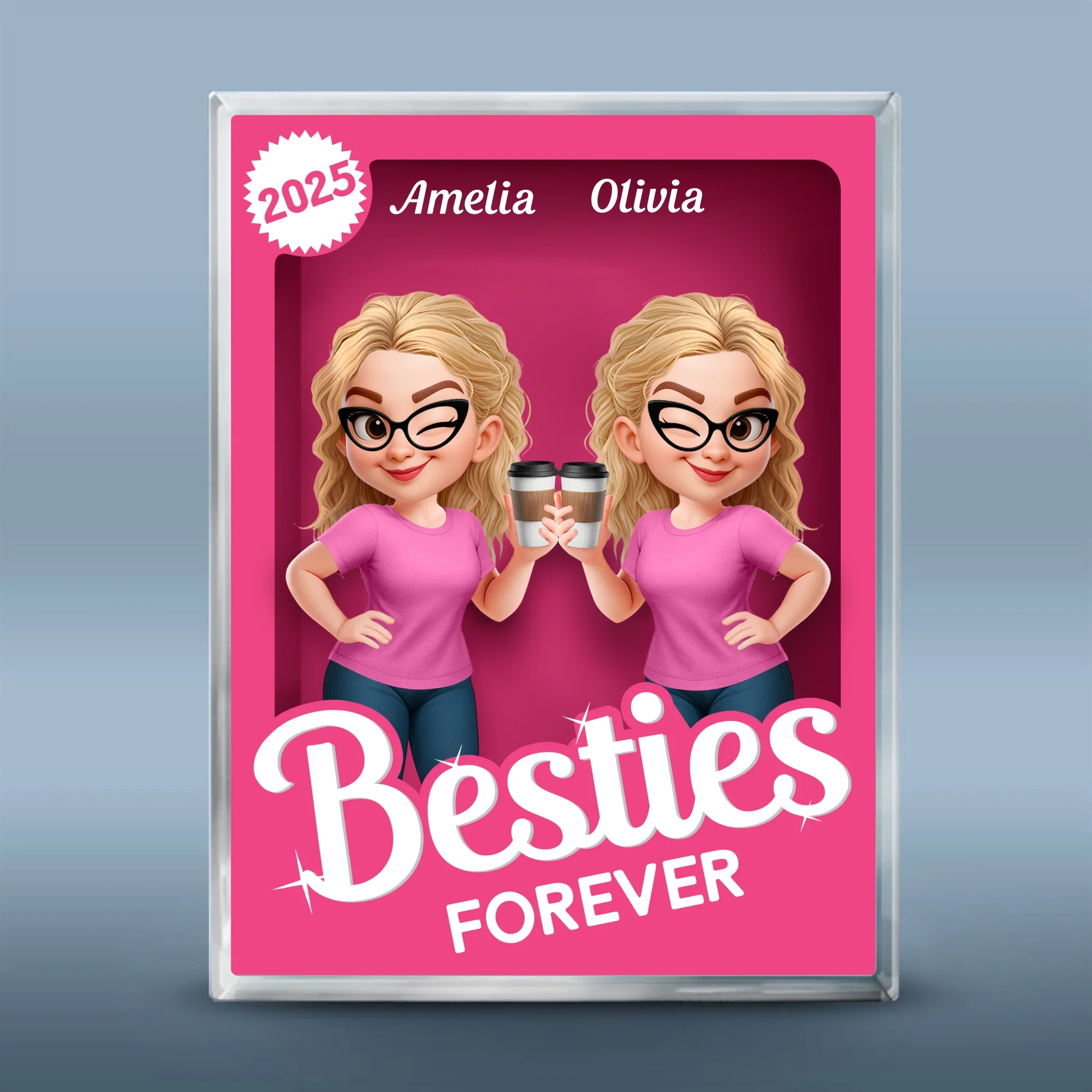 Custom Partner In Crime Rectangle Shaped Acrylic Plaque - Personalized Best Friend Birthday Gifts For Women, Besties, Sisters, BFF - Partners In Crime - Robaser