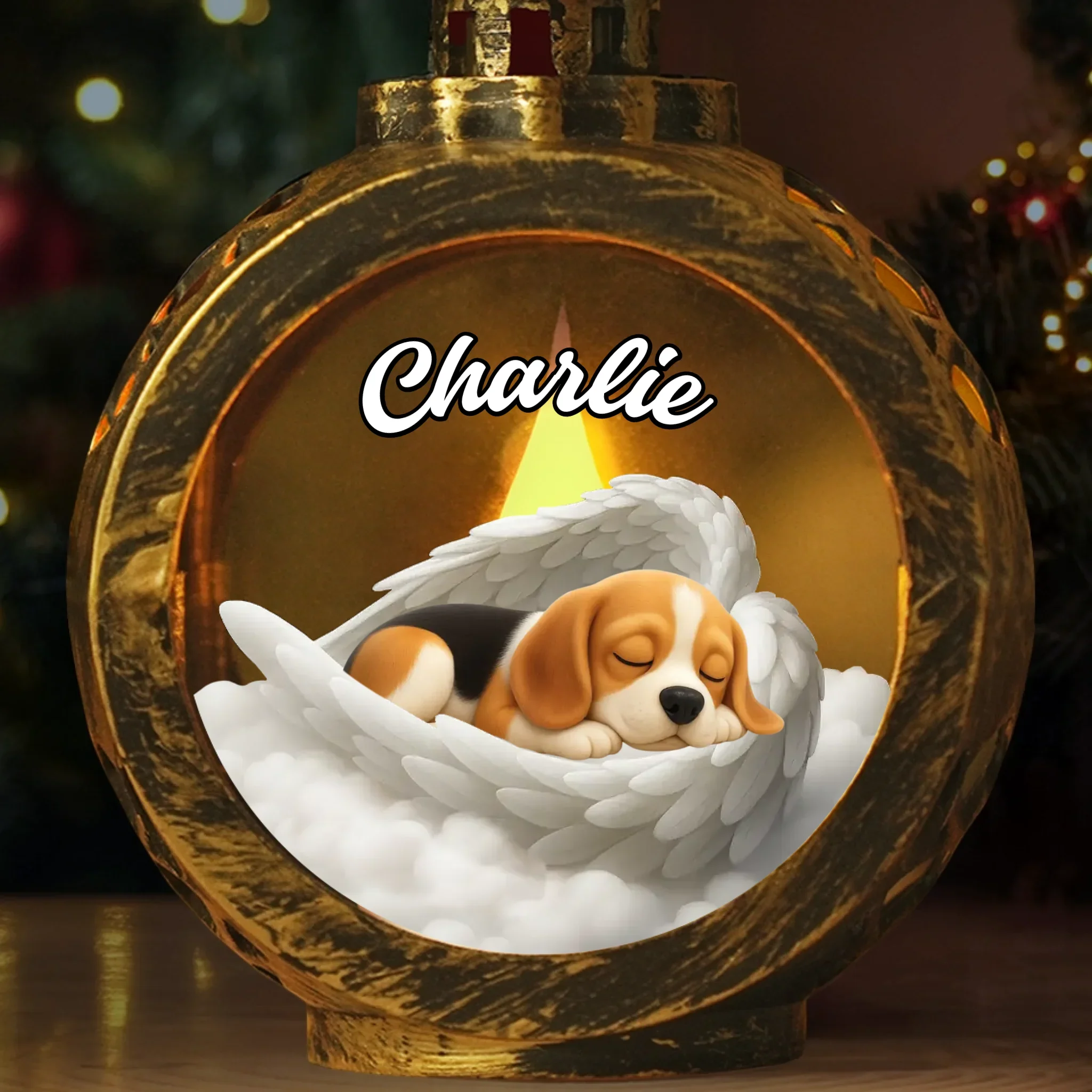 Custom Candlelight Lantern Ornament - Personalized Pet Christmas Memorial Sympathy Gifts For Dogs, Cats - Loved Beyond The Stars - Robaser