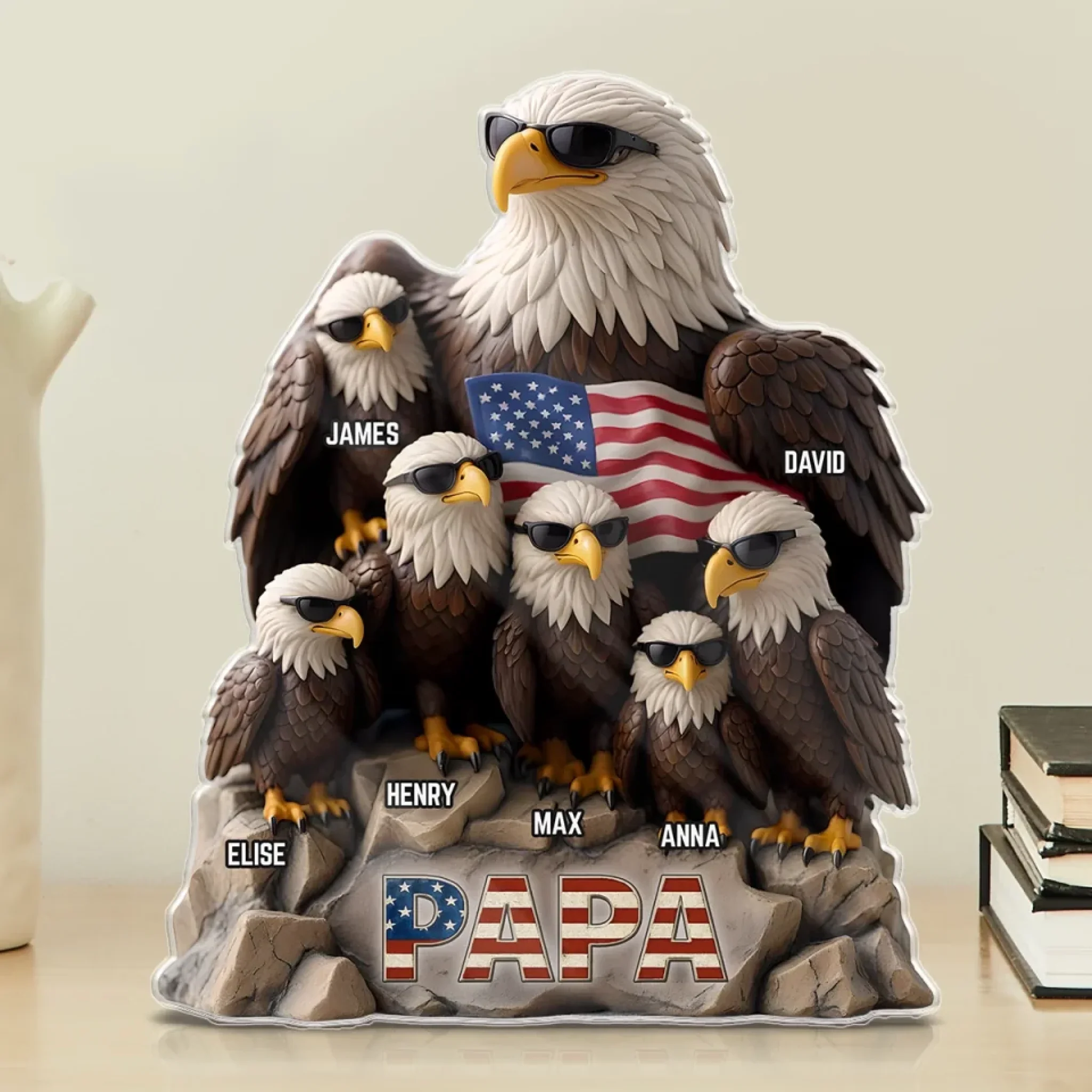 Be Cool And Spead Your Wings - Family Personalized Custom Acrylic Plaque Custom Shape - Father's Day, Gift For Dad, Grandpa - Robaser