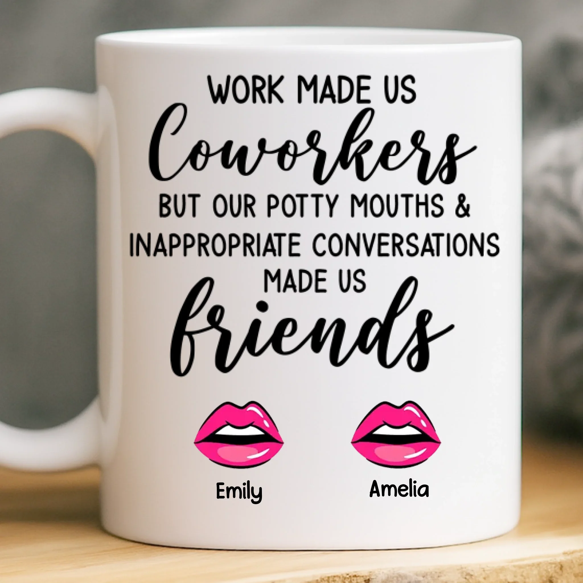 Custom Mug - Personalized Funny Gifts For Coworker, Work Bestie - Teamwork Makes Days Better - Robaser