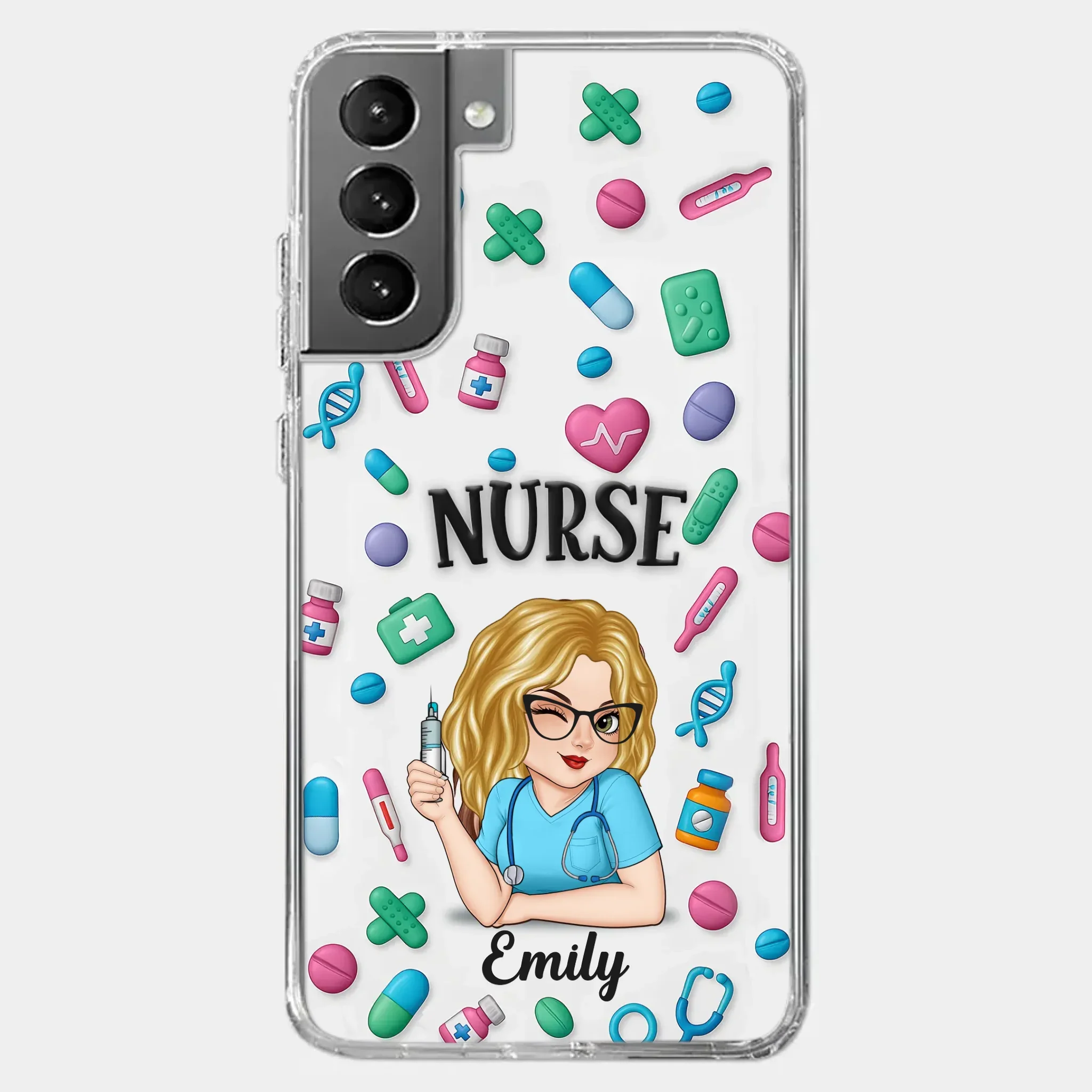 Nurse Life, Best Life - Nurse Personalized Custom 3D Inflated Effect Printed Clear Phone Case - Appreciation, Thank You Gift, Nurse Life, Doctor Life - Robaser