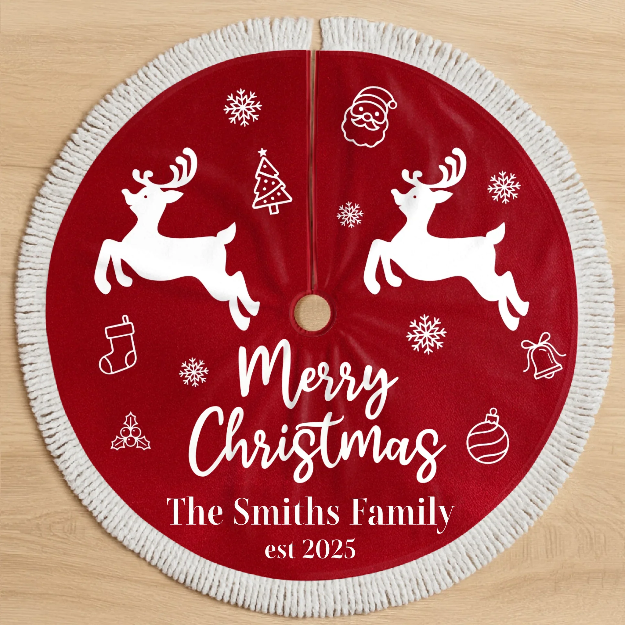 Custom Tree Skirt - Personalized Christmas Birthday Gifts For Mom, Dad, Brother, Sister, Kids - Magic Starts Below - Robaser