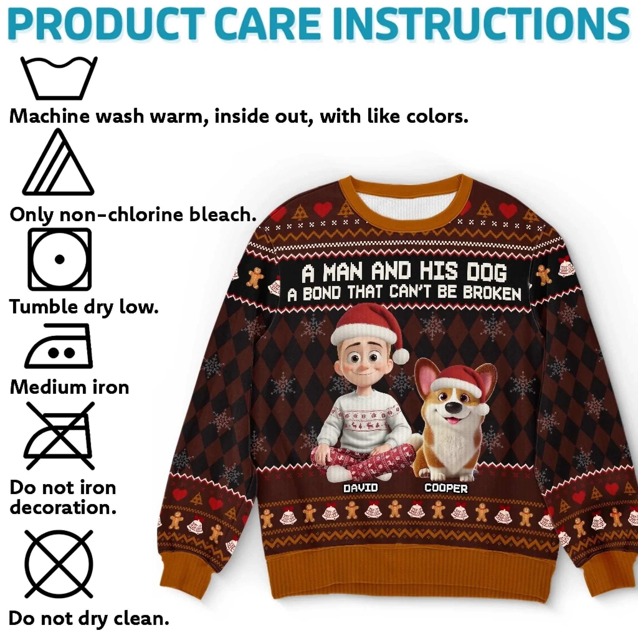 Custom Unisex Ugly Sweatshirt - Personalized  Christmas Birthday Gifts For Dog Lovers, Dog Dad And Mom - Some Heroes Have Fur - Robaser