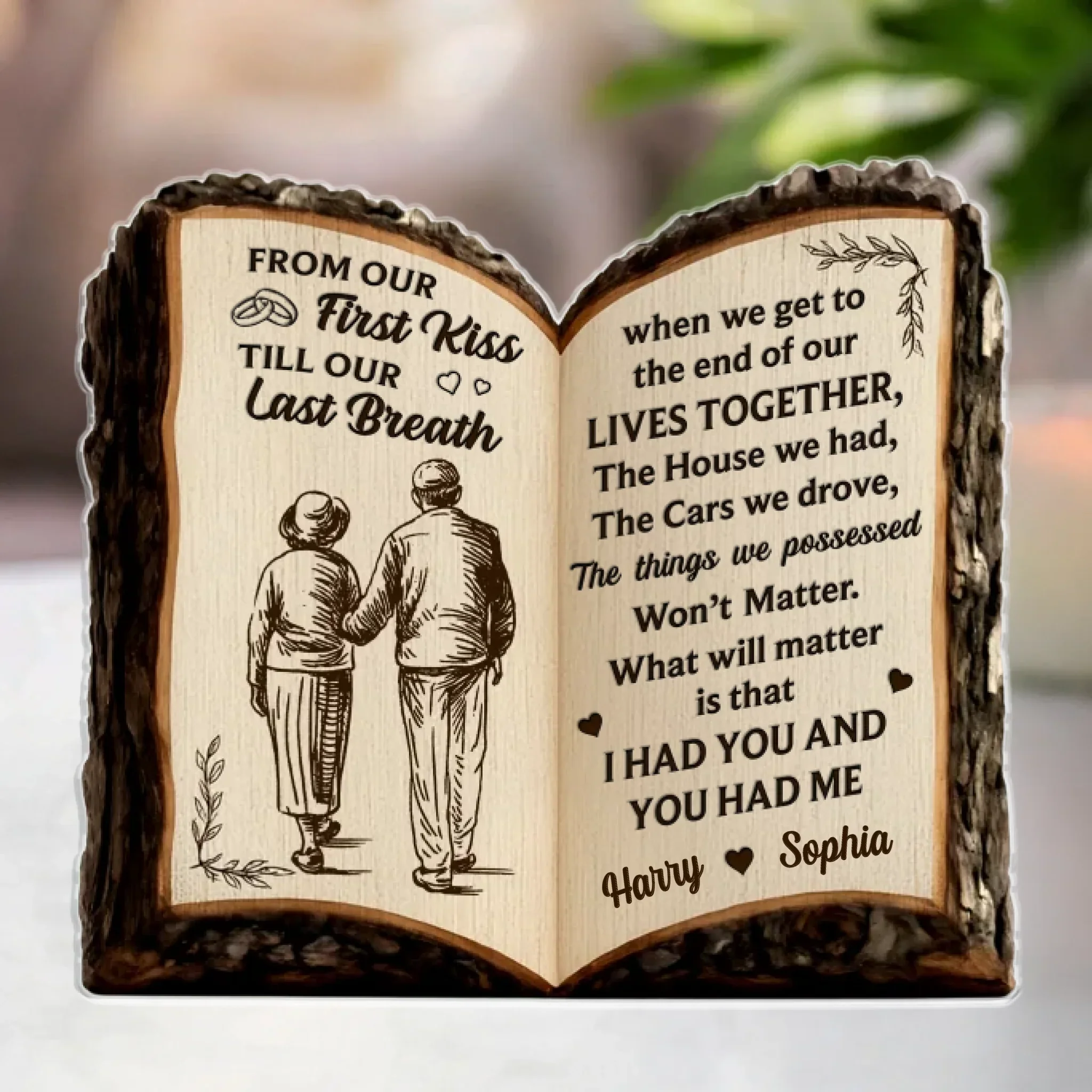 Custom Acrylic Plaque - Personalized Anniversary Wedding Gifts For Husband And Wife, Him And Her - Two Souls One Warm Light - Robaser