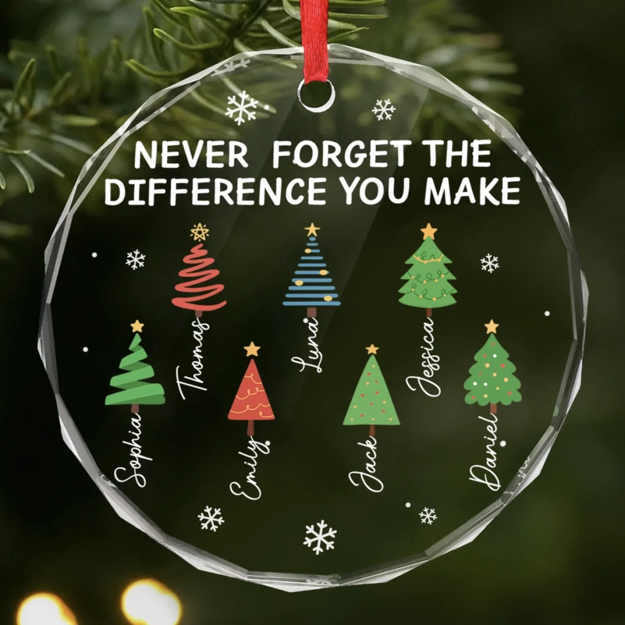 Custom Circle Glass Ornament - Personalized Christmas Funny Gifts For Best Friends, Family, Coworker, Work Bestie - Festive With A Hint Of Chaos - Robaser