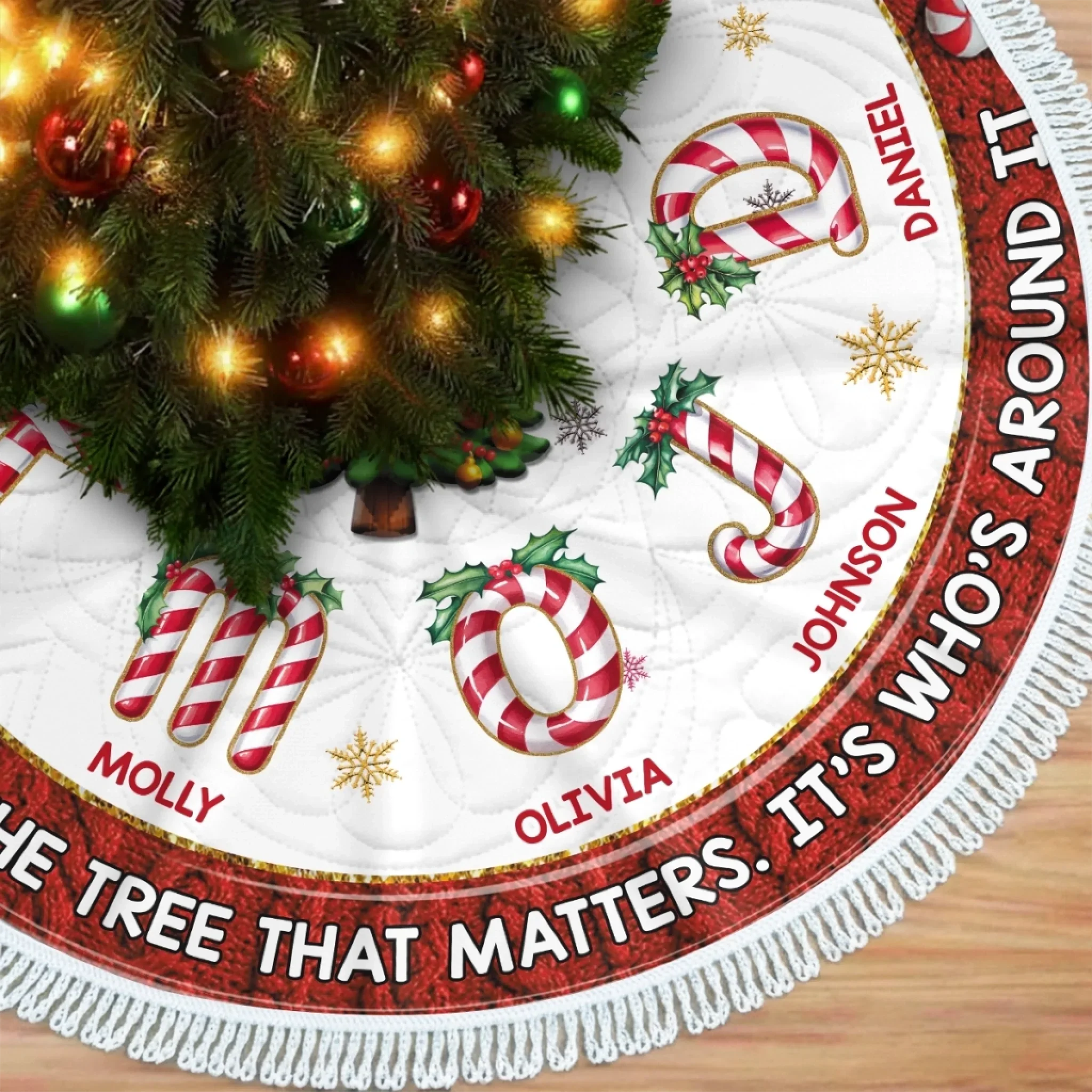 Custom Tree Skirt - Personalized Christmas Birthday Gifts For Mom, Dad, Brother, Sister, Kids - This Circle Holds Our Joy - Robaser