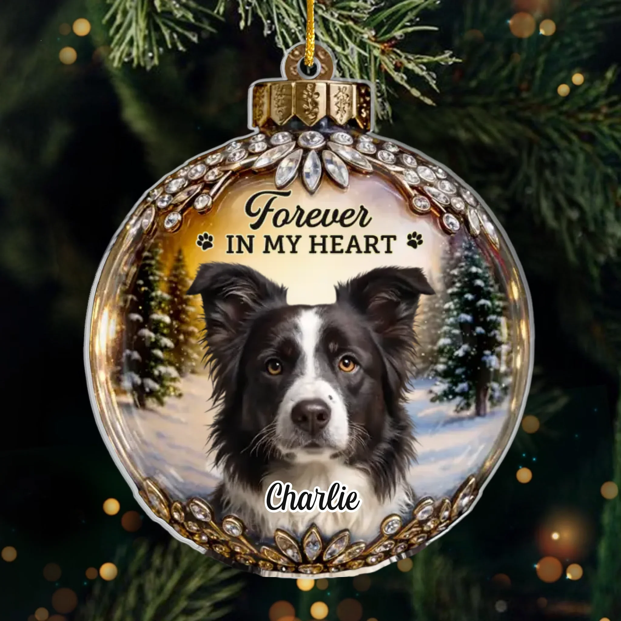 Custom Photo Acrylic Ornament - Personalized Pet Christmas Memorial Sympathy Gifts For Dogs, Cats - Every Star Carries Your Light - Robaser