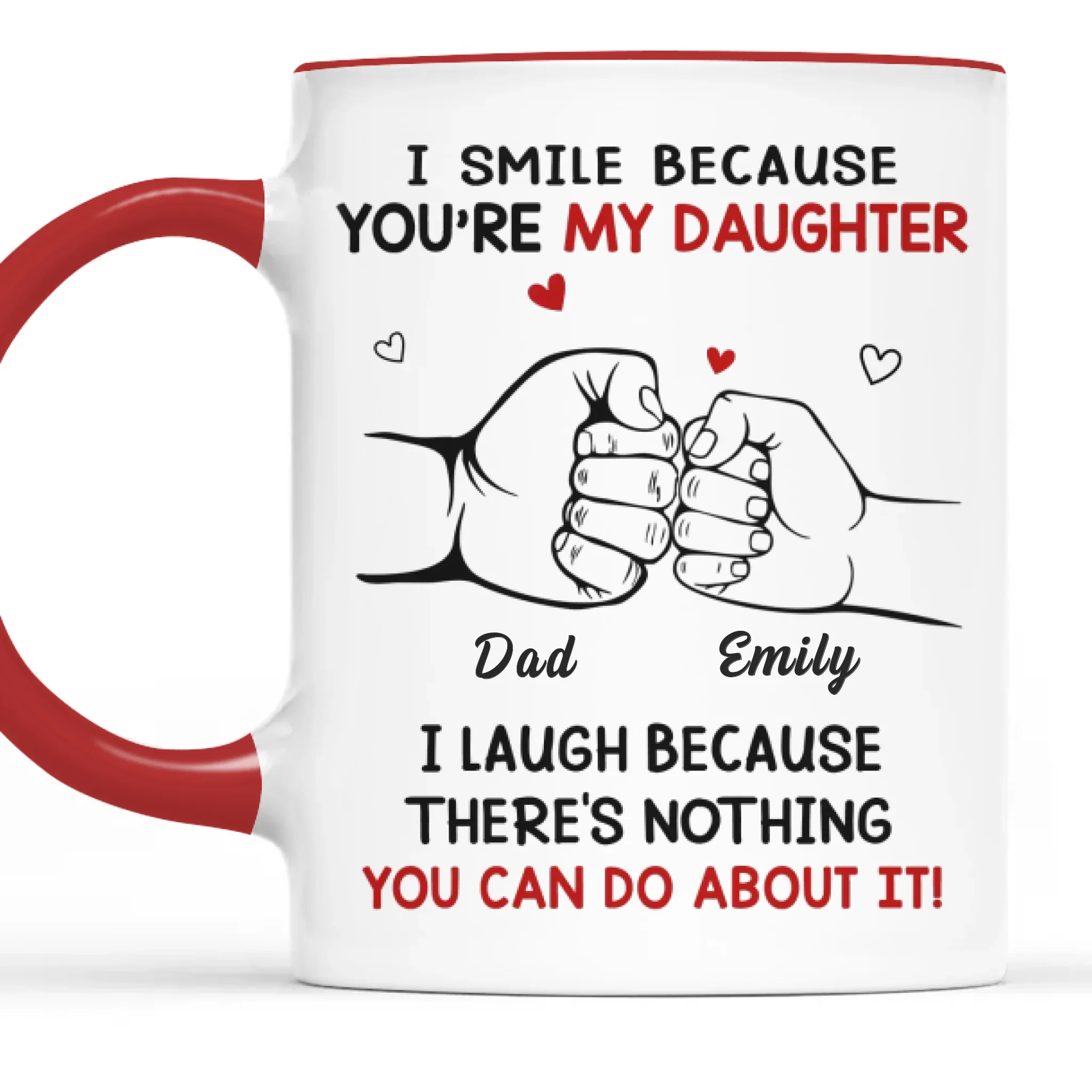 Custom Accent Mug - Personalized Birthday Gifts For Mom, Dad, Daughter - Family Makes Us Whole - Robaser