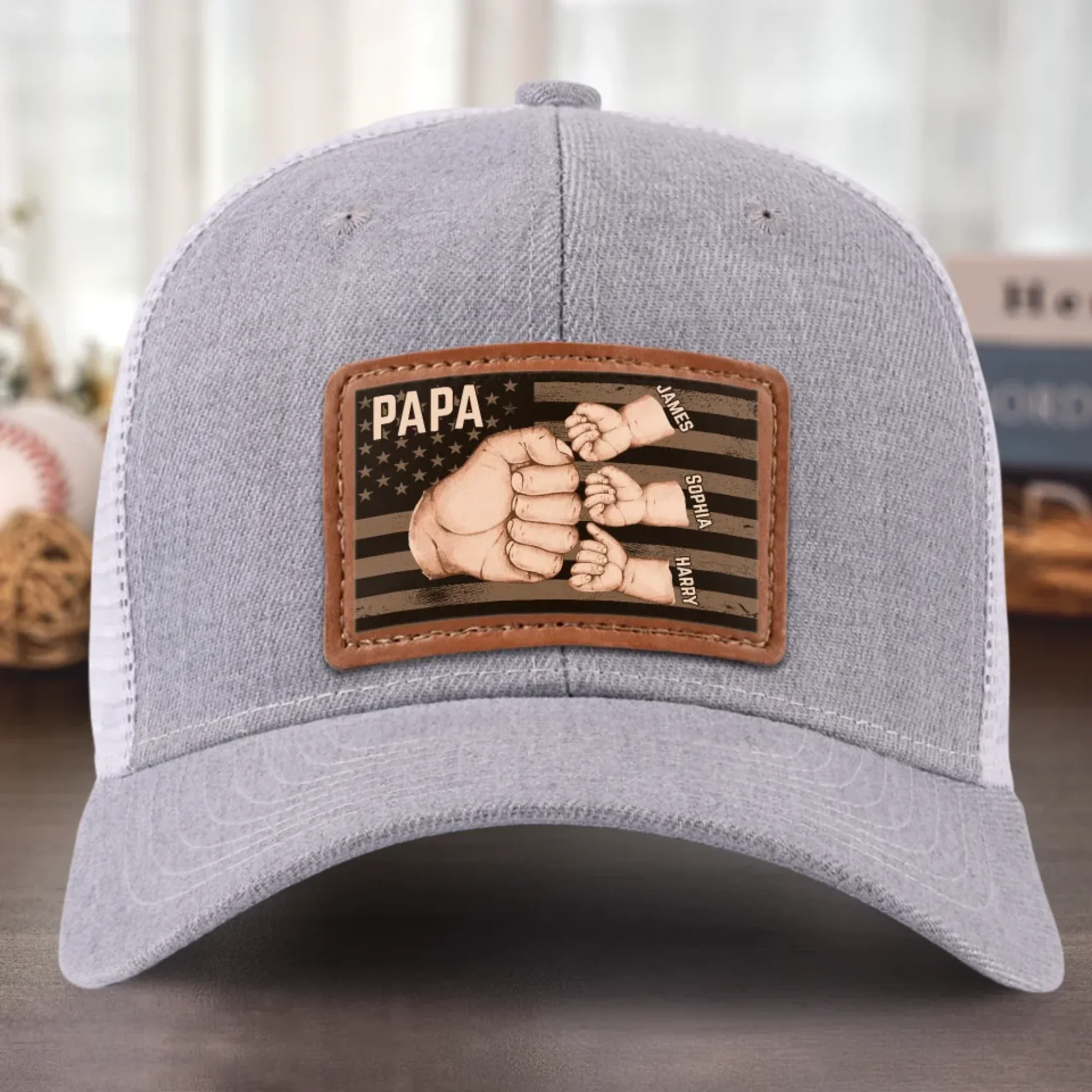Together, We're Unstoppable - Family Personalized Custom Leather Patch Hat - Father's Day, Gift For Dad, Grandpa - Robaser