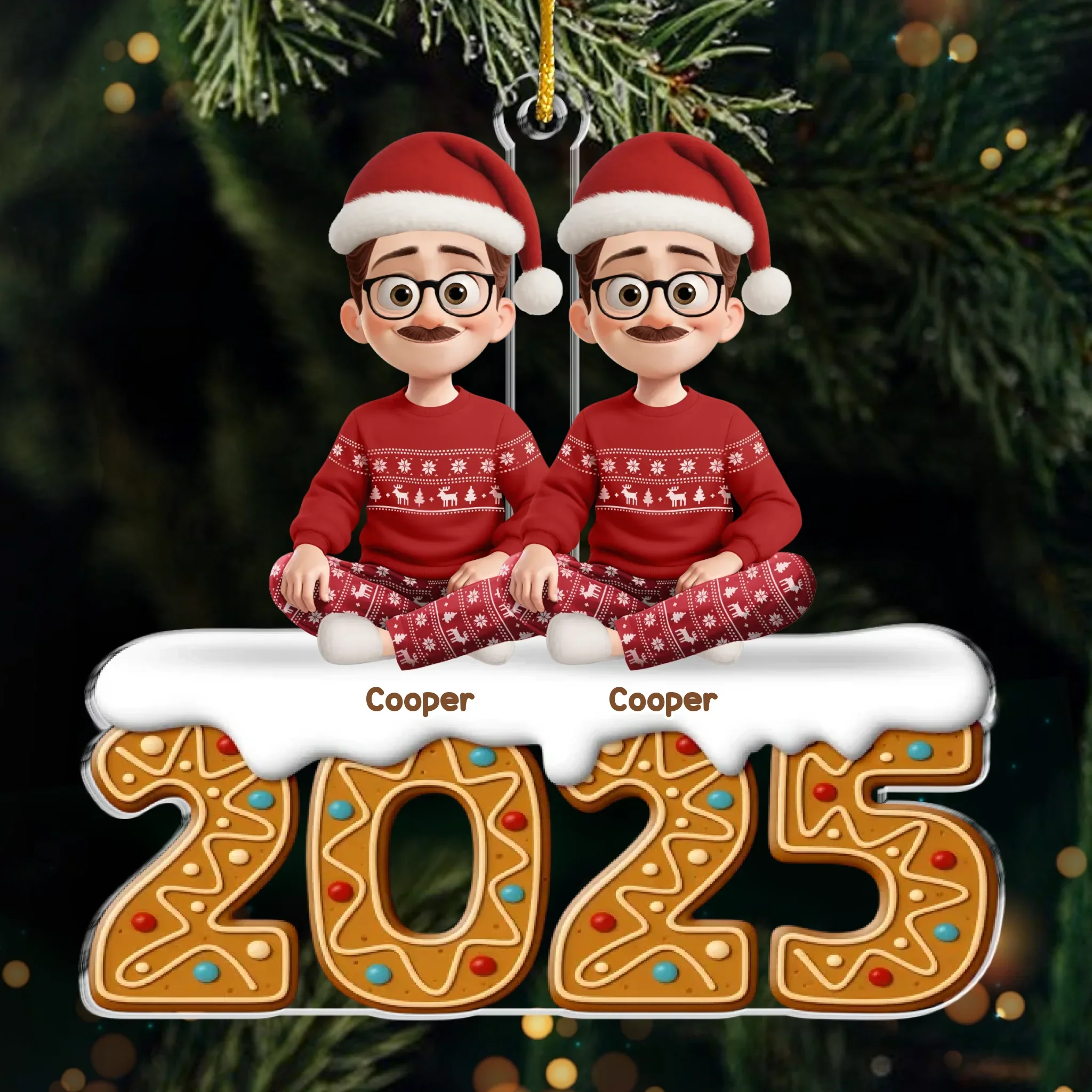 Custom Acrylic Ornament - Personalized Engaged Anniversary Christmas Wedding Gifts For Husband And Wife, Him And Her - Love Wrapped In Lights - Robaser