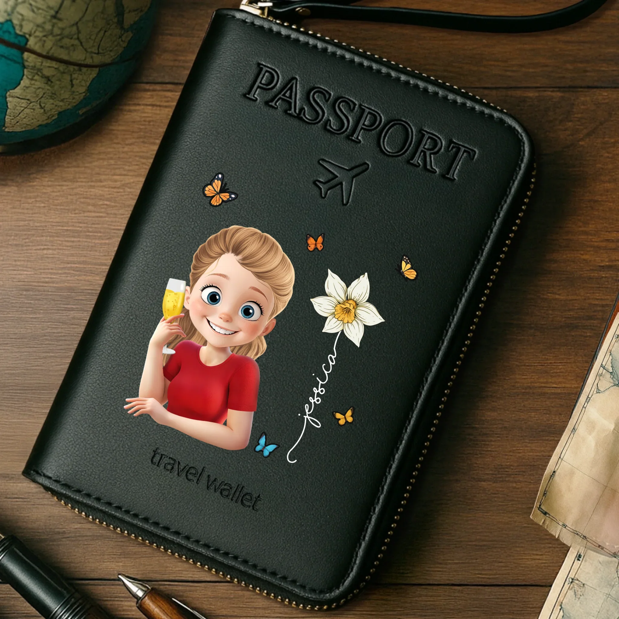 Custom Passport Wallet, Passport Holder - Personalized Summer Vacation And Travel Gifts For Women, Men - Wanderlust Crew - Robaser