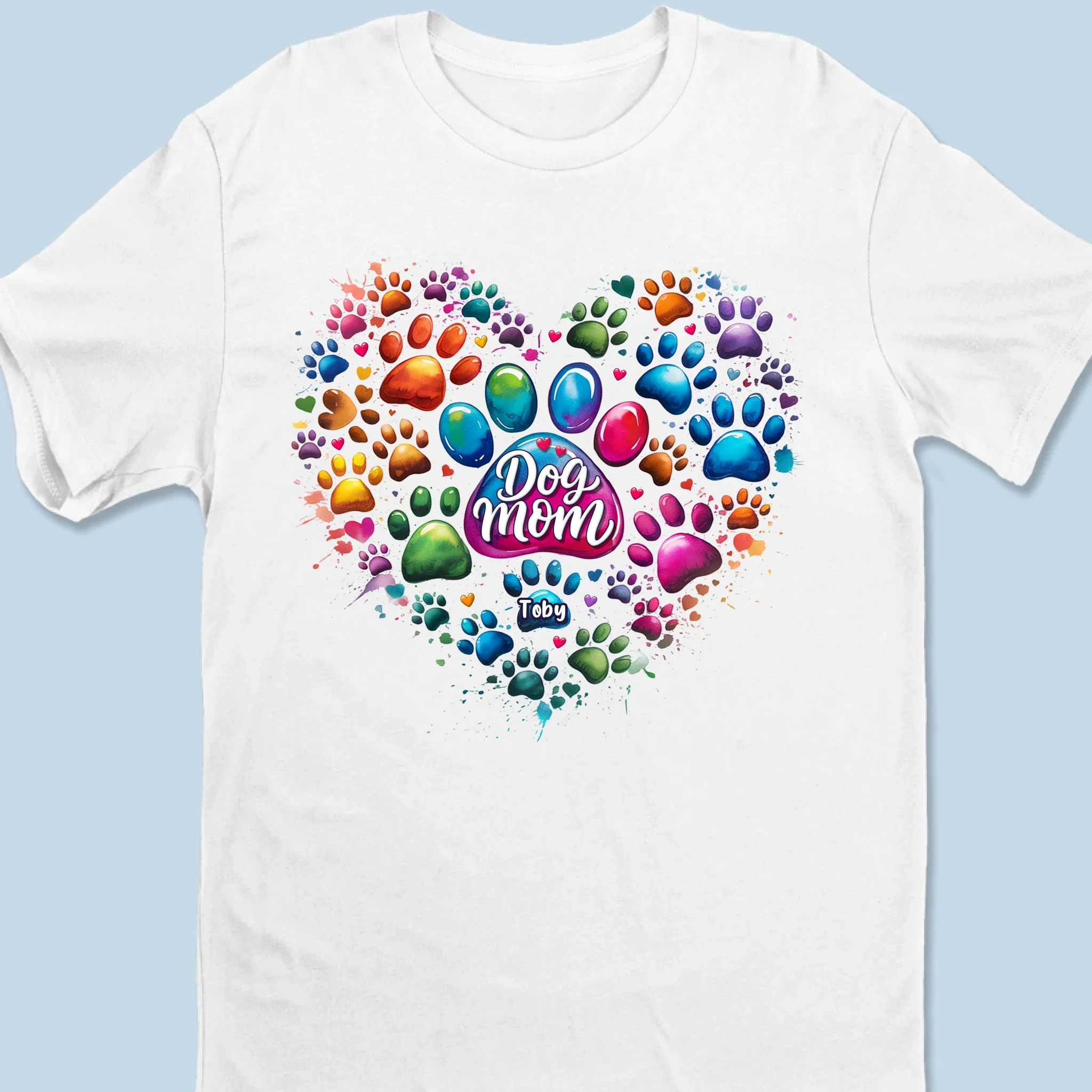 Pawfectly Colorful Heart -  Dog Personalized Custom Unisex T-shirt, Premium T-shirt, Hoodie - Mother's Day, Gift For Pet Owners, Pet Lovers - Robaser