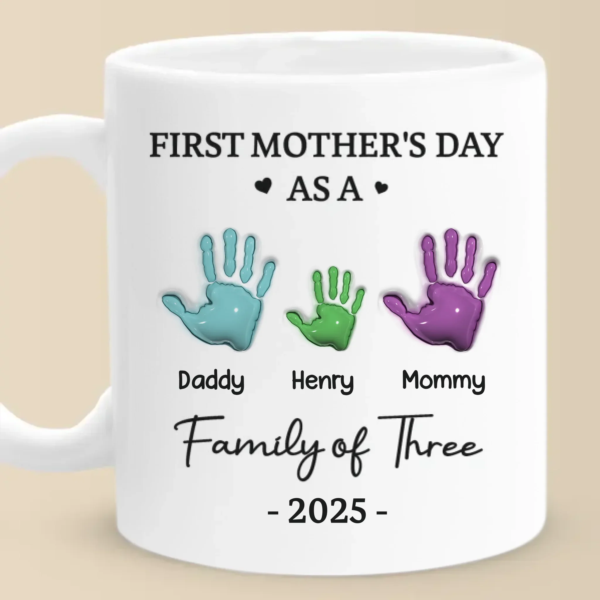 Our First Mother  s Day - Family Personalized Custom 3D Inflated Effect Printed Mug - Mother's Day, Baby Shower Gift, Gift For First Mom - Robaser