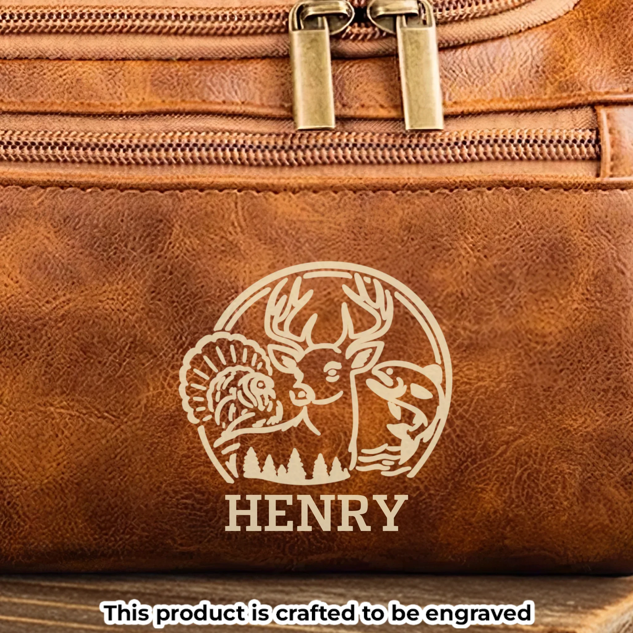 Custom Engraved Leather Toiletry Bag - Personalized  Christmas Birthday Hunting Gifts For Hunters - Hunt,  Explore, Repeat - Robaser