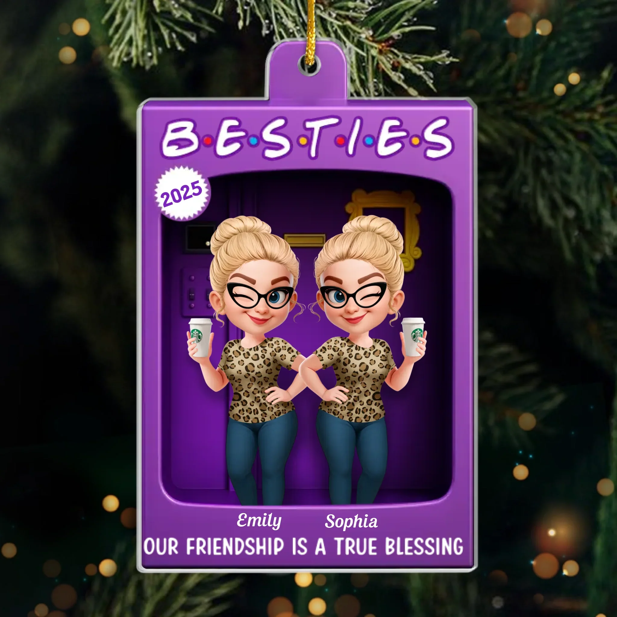 Custom Acrylic Ornament - Personalized Best Friend Christmas Birthday Gifts For Women, Besties, Sisters, BFF - Merry Moments With My Besties - Robaser