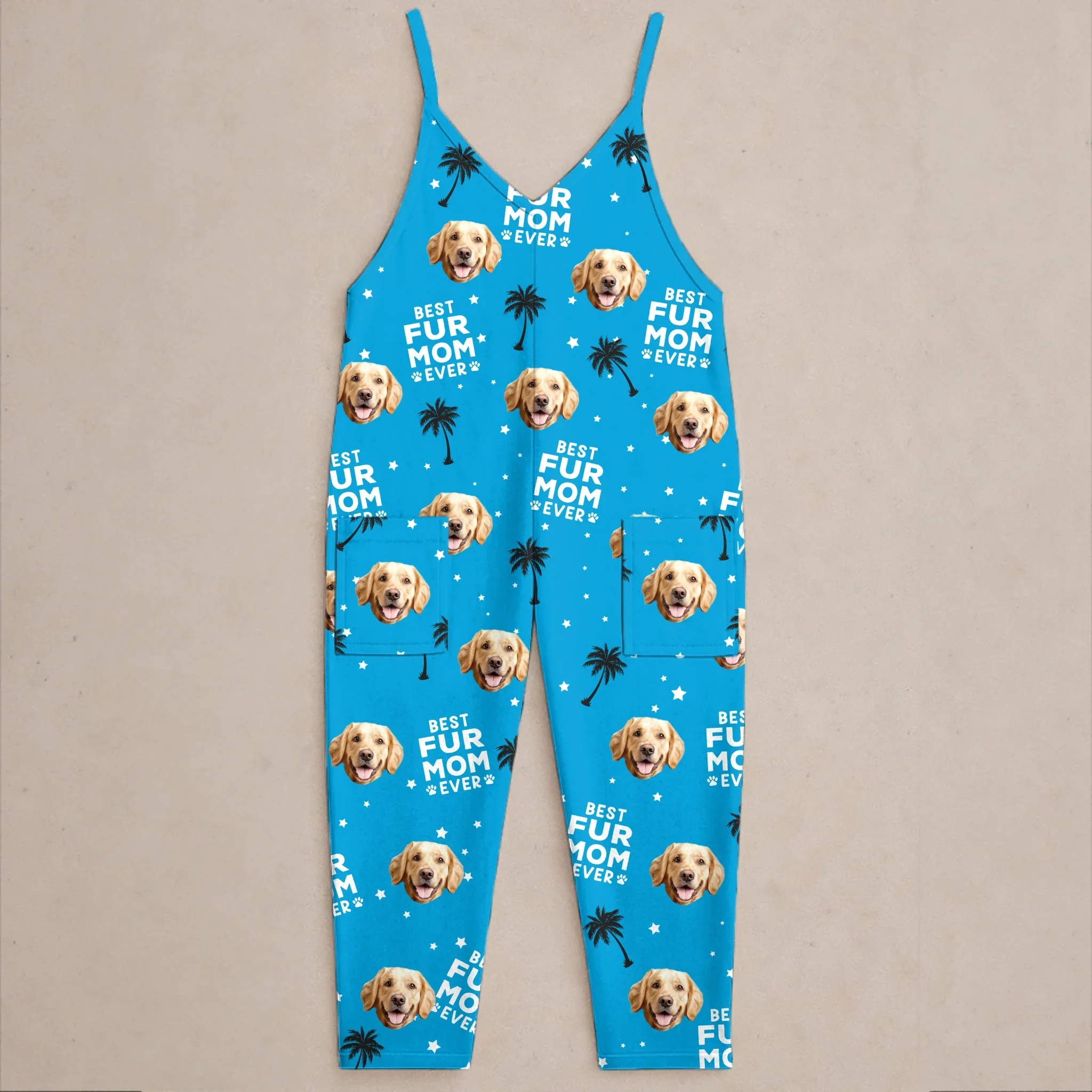 Custom Photo Casual Loose Overalls Jumpsuit - Personalized Summer Vacation And Travel Gifts For Dog Cat Lovers, Dog Dad And Mom, Cat Owners - Pup Life, Best Life - Robaser