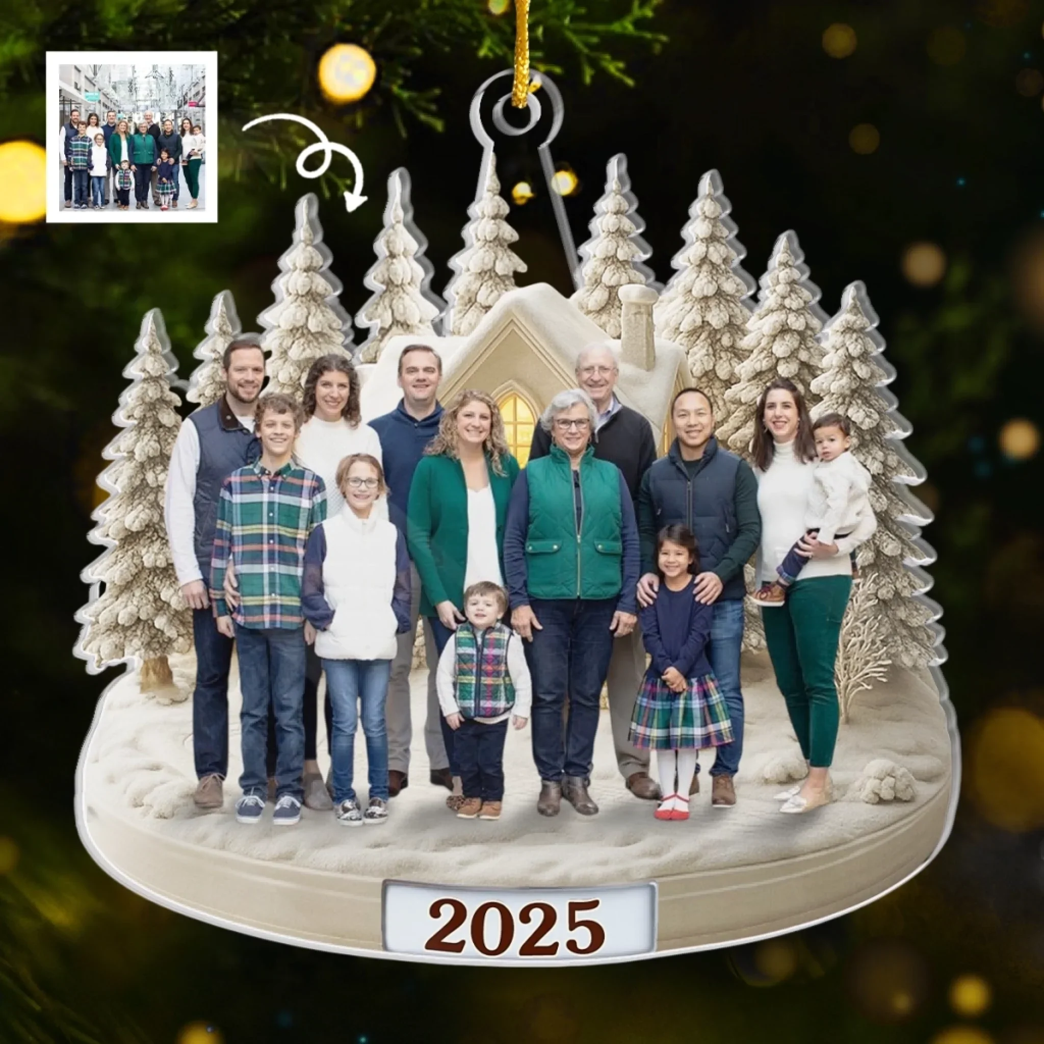 Custom Photo Acrylic Ornament - Personalized Christmas Birthday Gifts For Mom, Dad, Kids - Our Winter Wonderland - Robaser