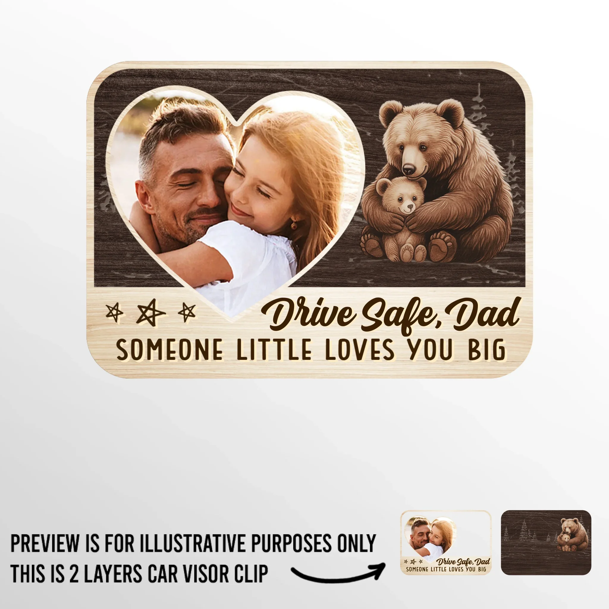 Custom Photo Someone Little Loves You Big	- Family Personalized Custom Car Visor Clip - Father's Day, Gift For Dad, Grandpa - Robaser