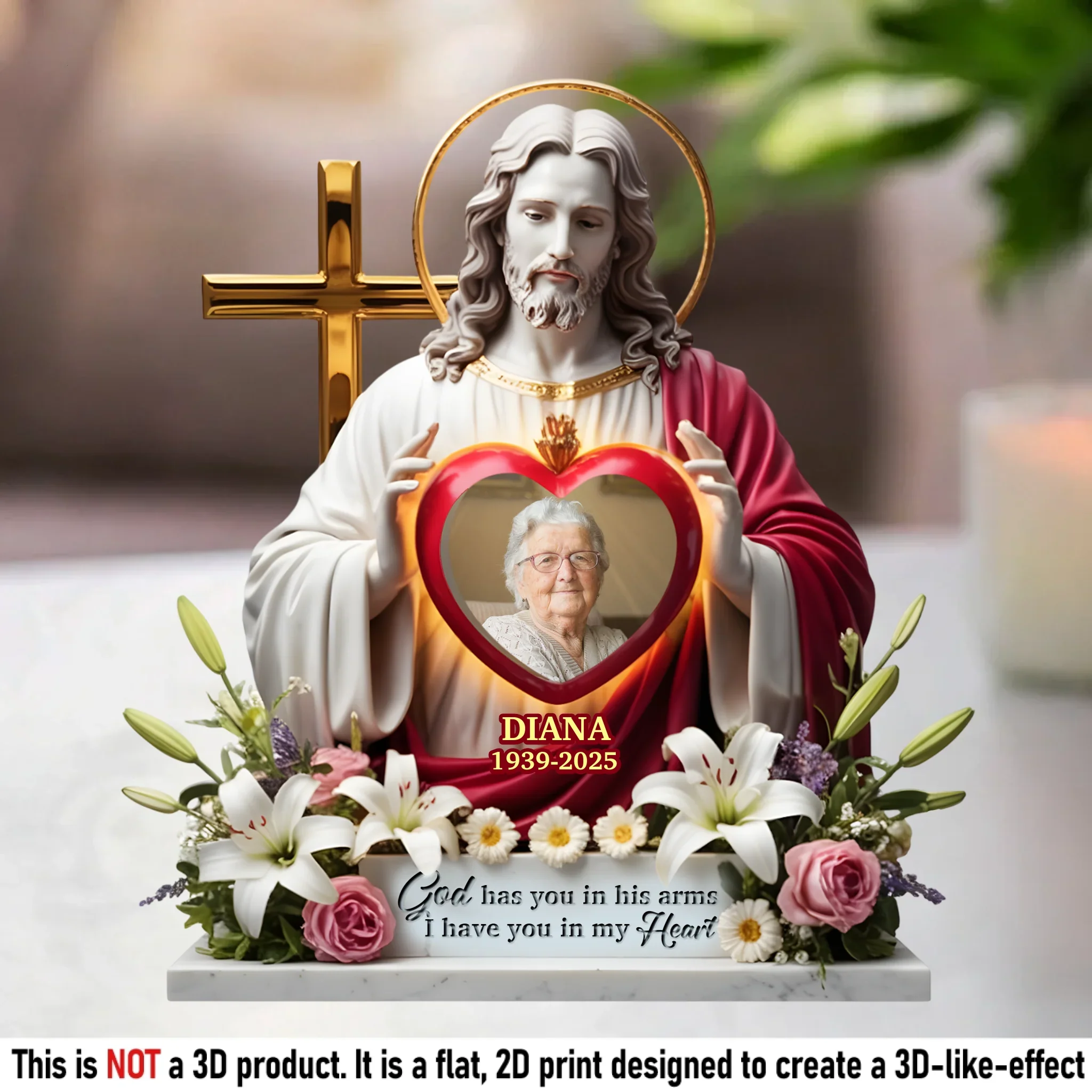 Custom Photo With Angels Now Resting - Memorial Personalized Custom Acrylic Plaque Custom Shape - Sympathy Gift For Family Members - Robaser