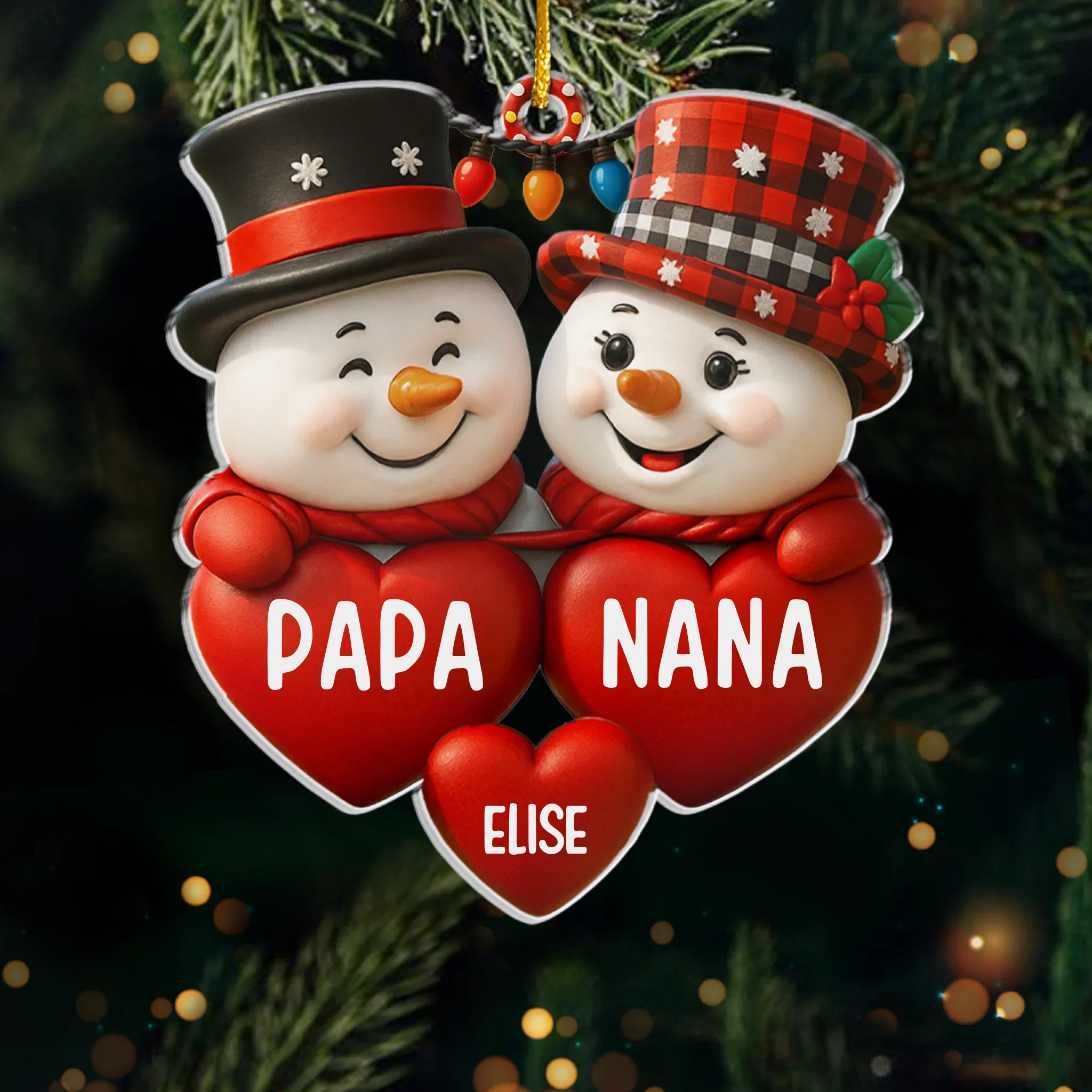 Custom Acrylic Ornament - Personalized Christmas Birthday Gifts For Mom, Dad, Kids - Love Made This Family - Robaser