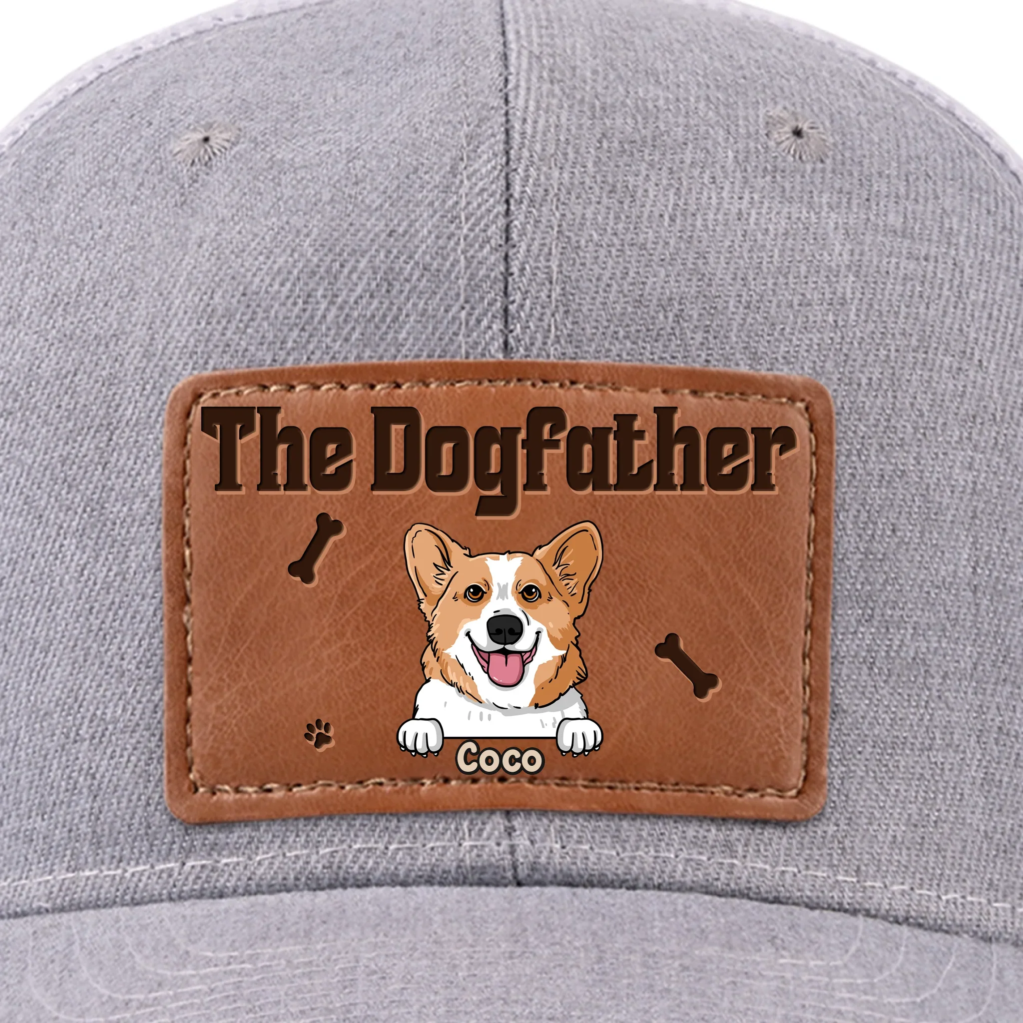 Walks, Treats, Cuddles - Dog Personalized Custom Leather Patch Hat - Father's Day, Gift For Pet Owners, Pet Lovers - Robaser