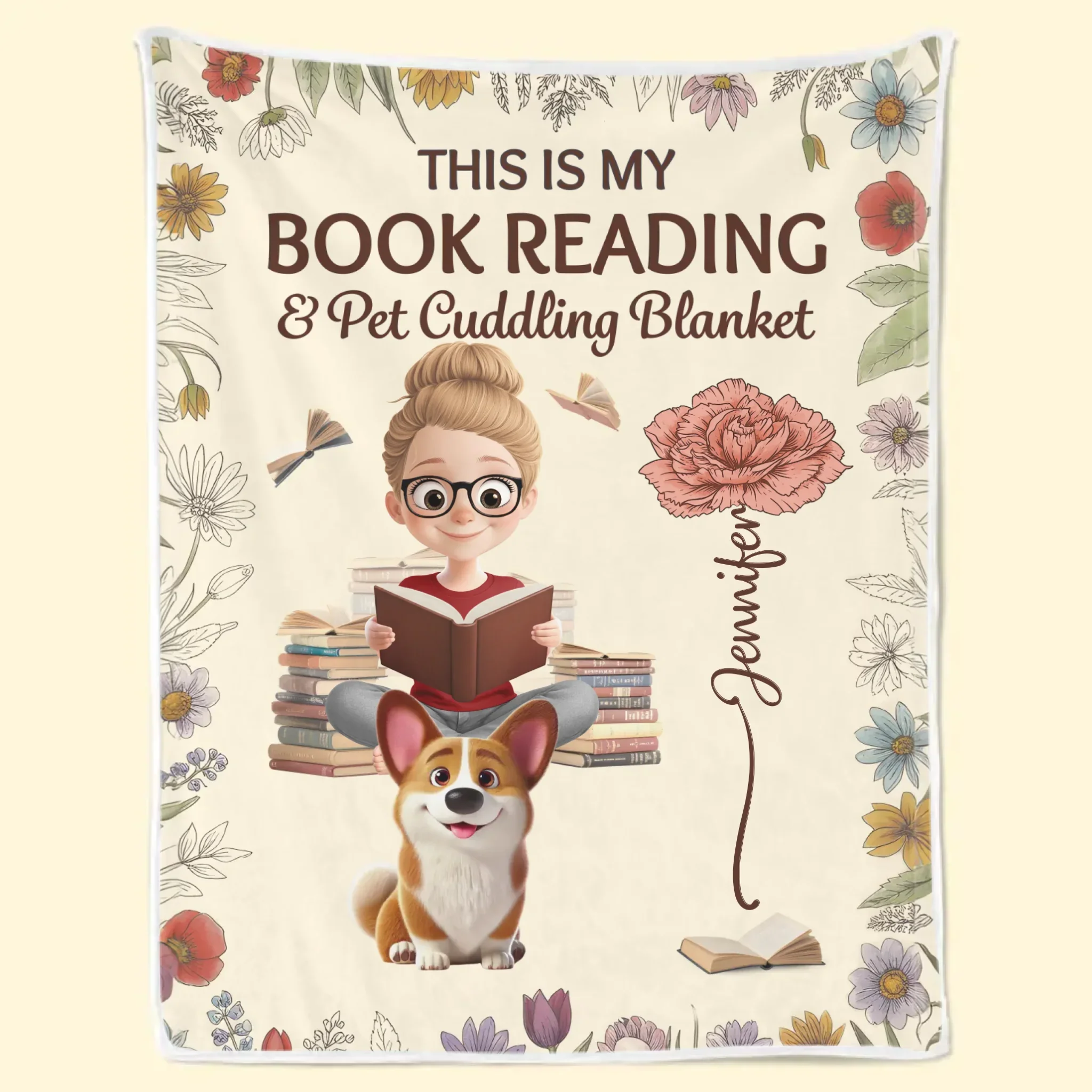 Custom Blanket - Personalized Christmas Bookish Gifts For Book Lovers, Bookworms, Dog Dad And Mom, Cat Owners - Reading Buddies Forever - Robaser