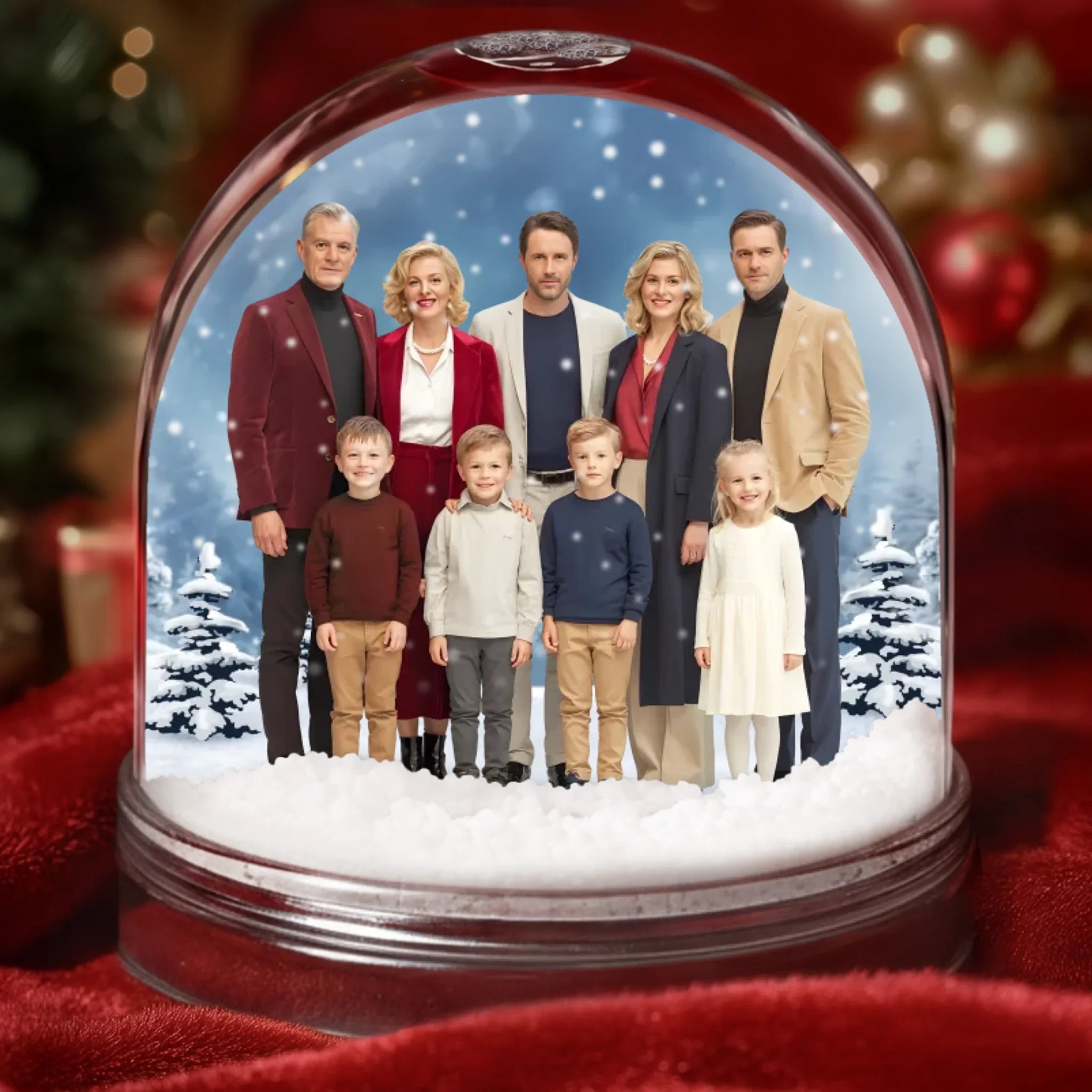 Custom Photo Acrylic Snow Globe - Personalized  Christmas Birthday Gifts For Family, Dog Cat Lovers - Forever Frozen In Love - Robaser