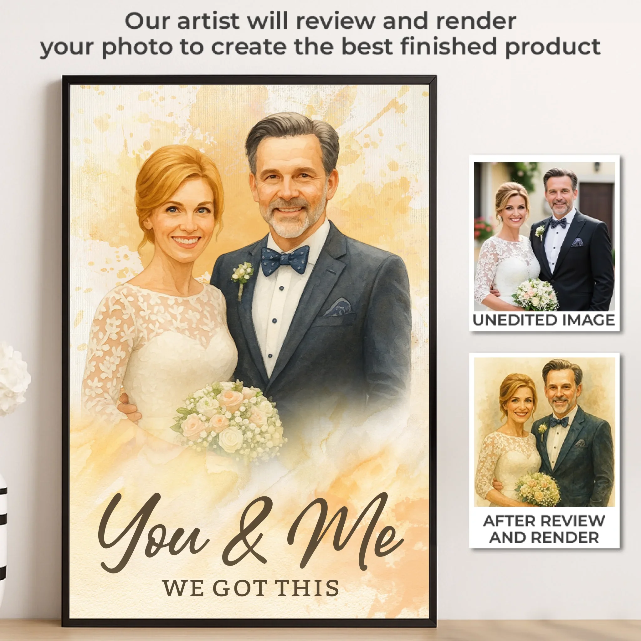 Custom Photo Vertical Poster - Personalized Anniversary Wedding Gifts For Husband And Wife, Him And Her - Our Forever Begins - Robaser