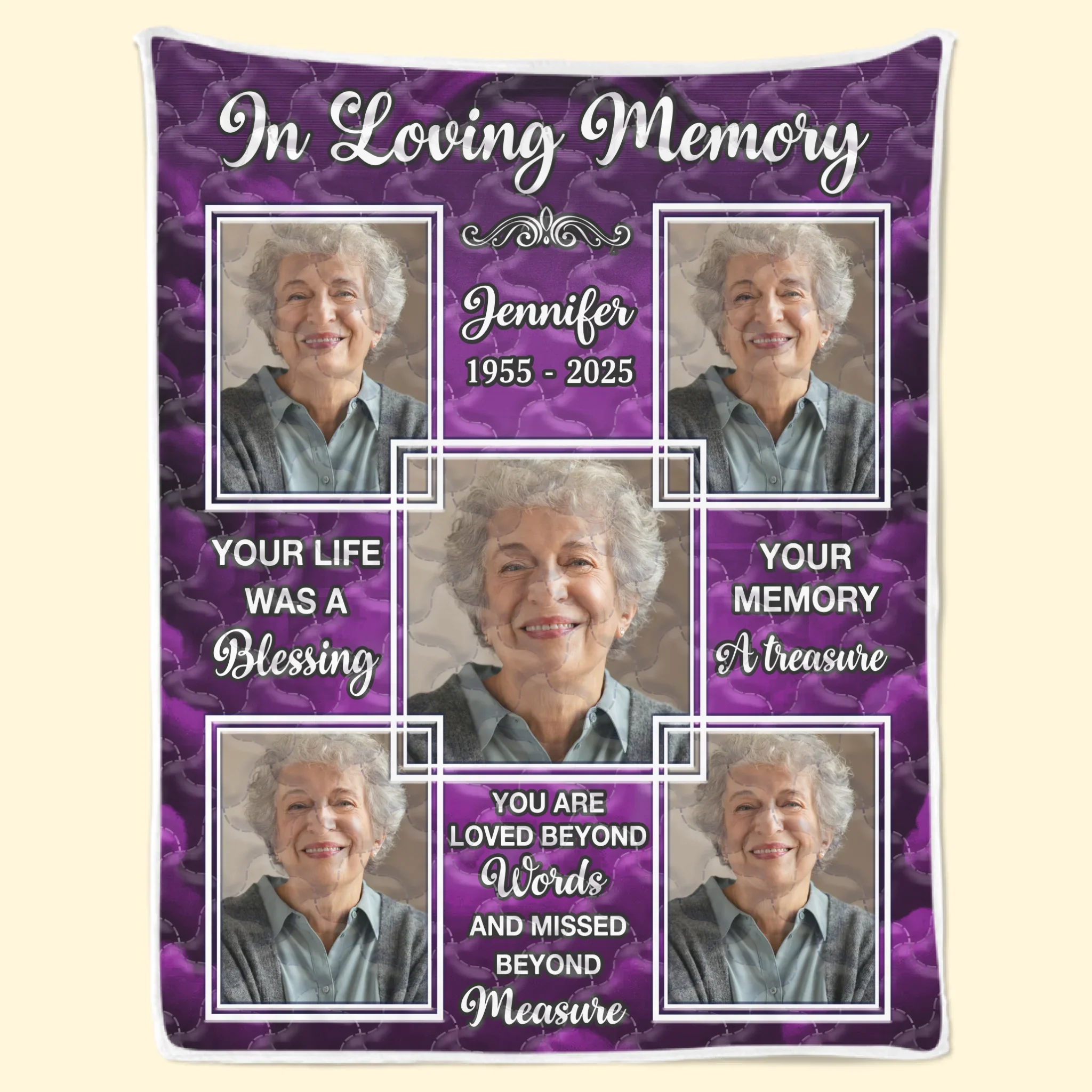 Custom Photo Blanket - Personalized Christmas Memorial Sympathy Gifts For Loss Of Mom, Dad - Love Holds Beyond The Years - Robaser