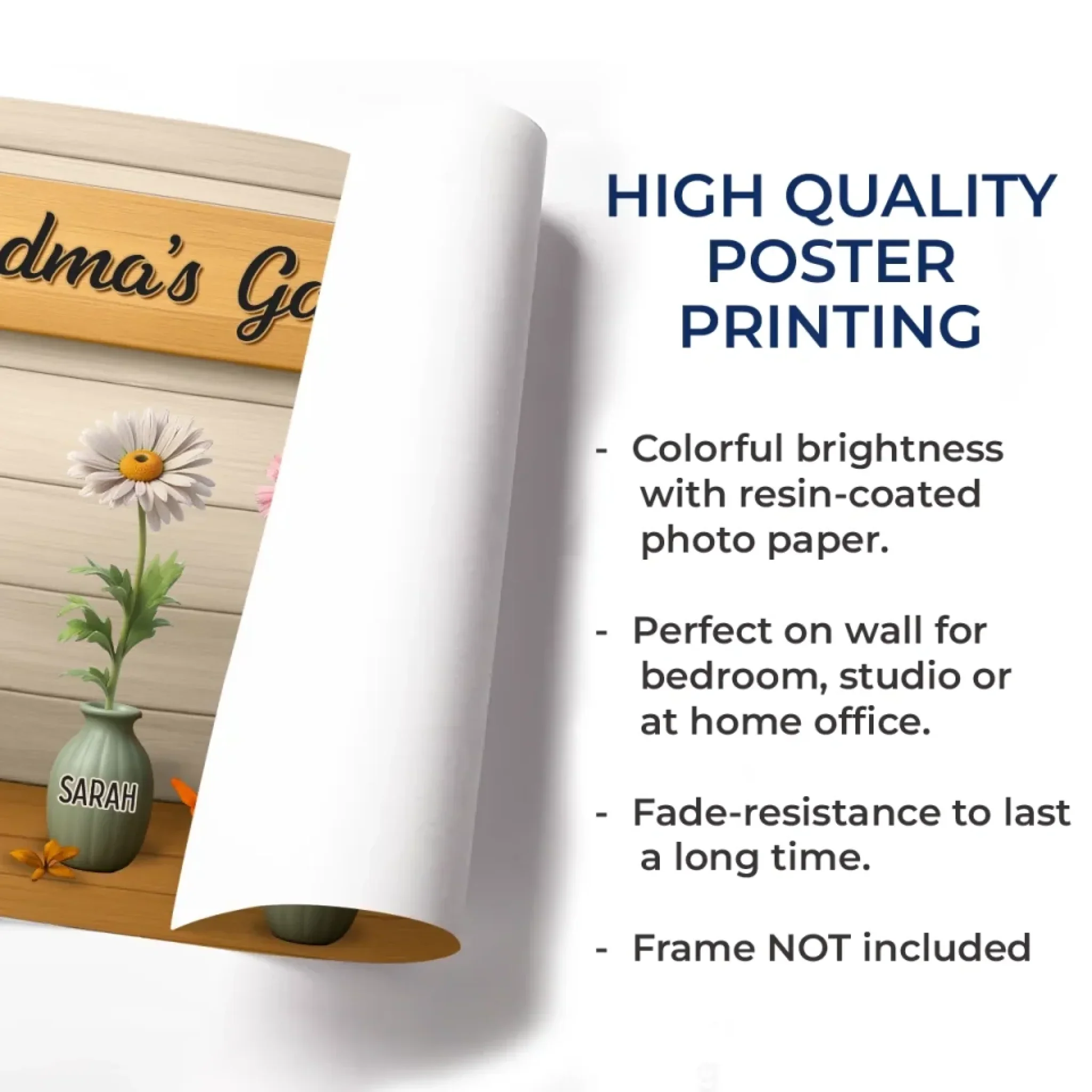 My Garden Of Joy - Family Personalized Custom Horizontal Poster - Mother's Day, Gift For Mom, Grandma - Robaser