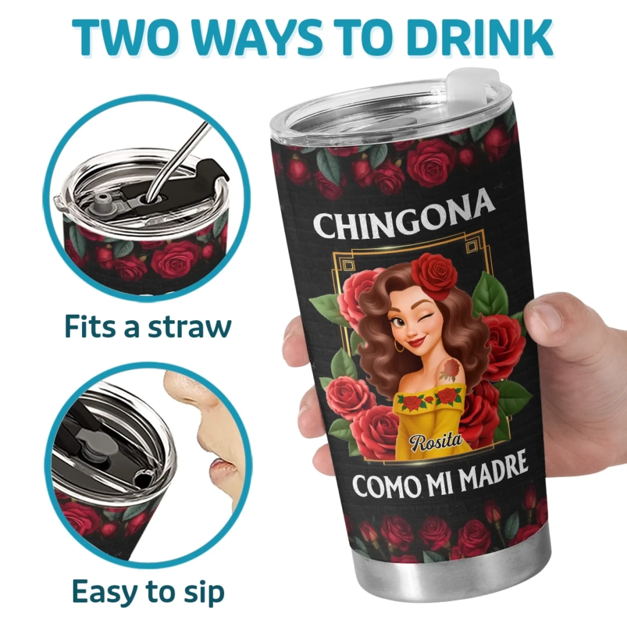 Custom Tumbler - Personalized Hispanic Month Birthday Gifts For Hispanics And Latinos, Women - Strong Like Mi Madre - Robaser