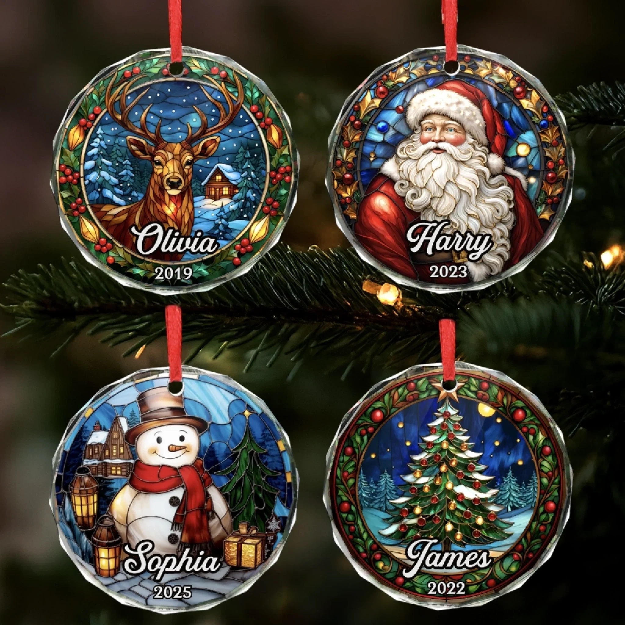 Custom Circle Glass Ornament - Personalized Christmas Birthday Gifts For Mom, Dad, Brother, Sister, Kids - Together We Are Home - Robaser