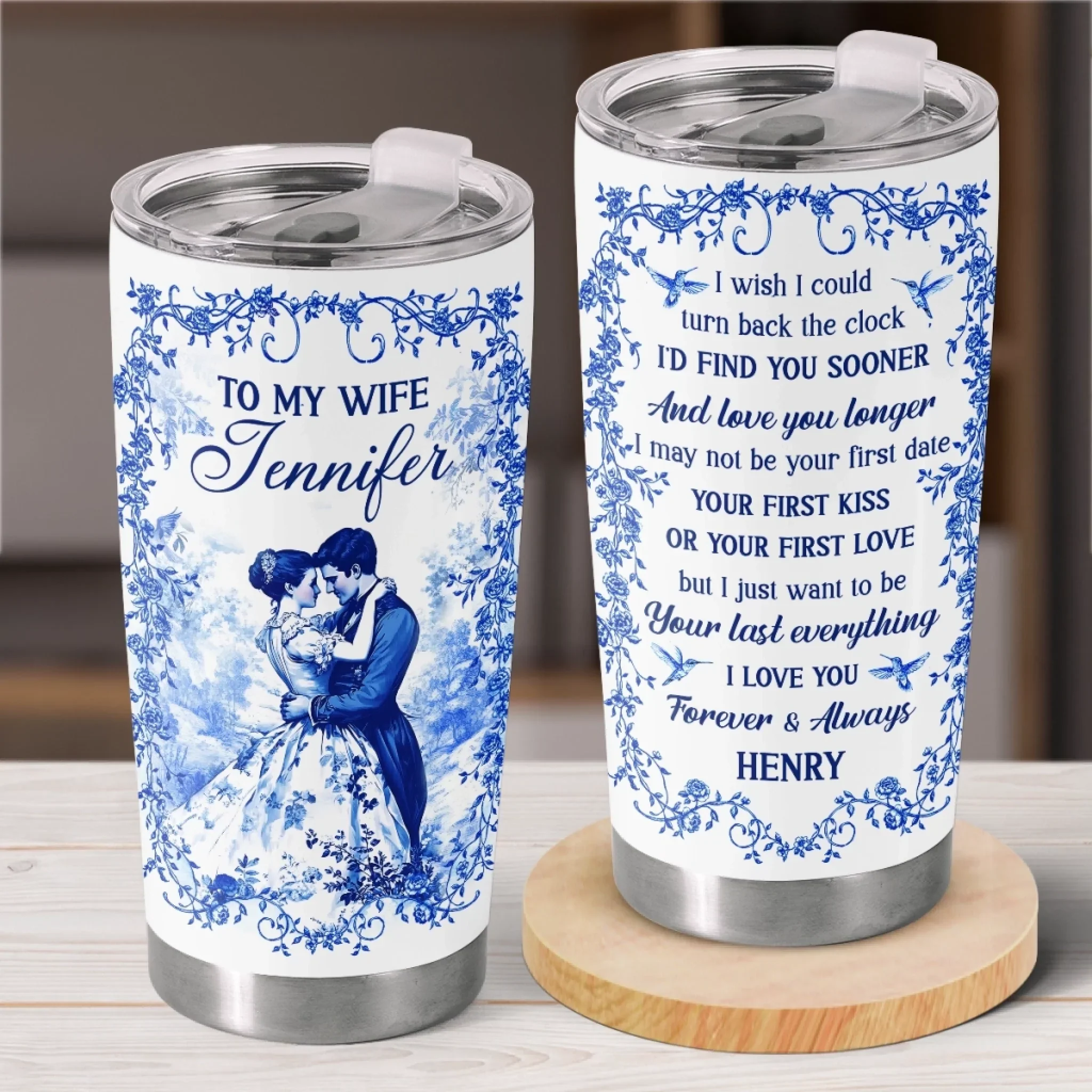 Custom Tumbler - Personalized Anniversary Wedding Gifts For Husband And Wife, Him And Her - To My One And Only - Robaser