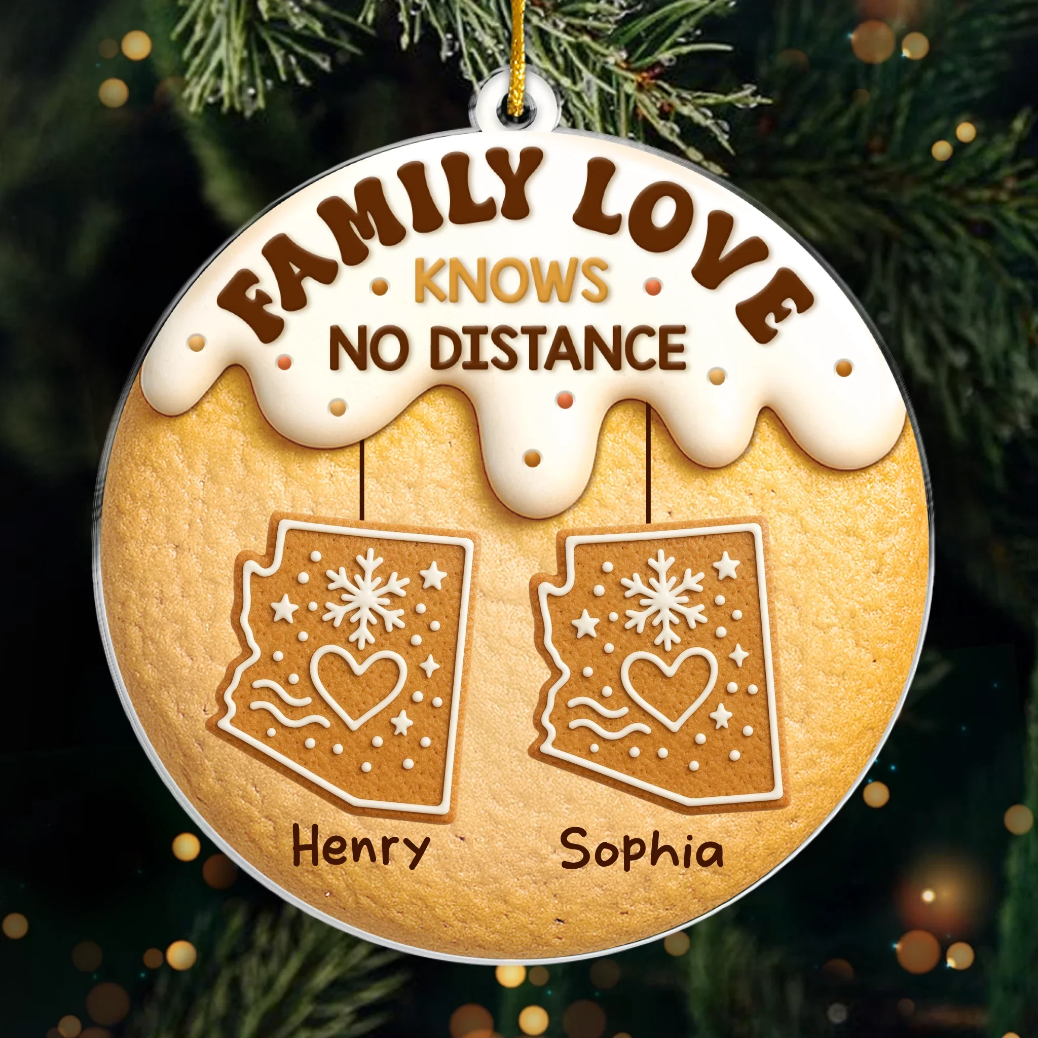 Custom Acrylic Ornament - Personalized Christmas Birthday Gifts For Mom, Dad, Kids - Love Connects Every Mile - Robaser