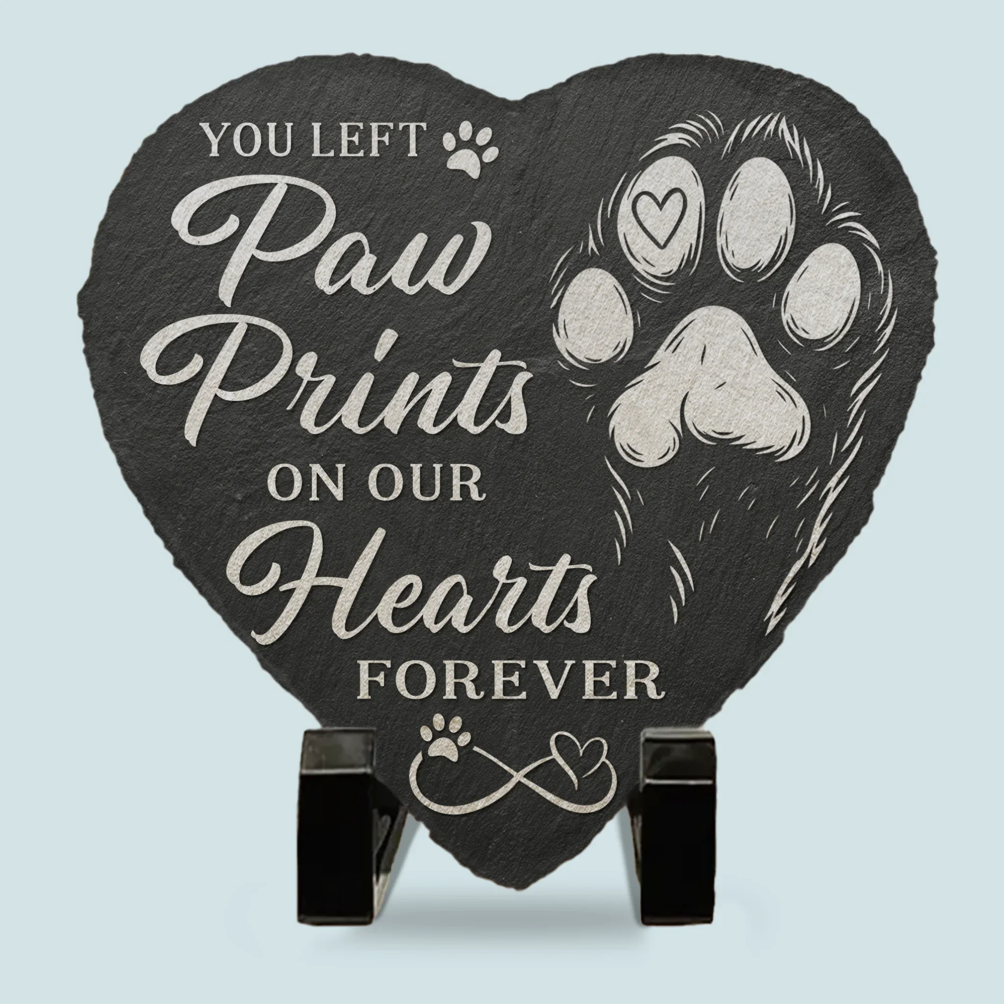 Our Cuddle Never Ends - Memorial Heart Shaped Stone With Stand - Sympathy Gift For Pet Owners, Pet Lovers - Robaser