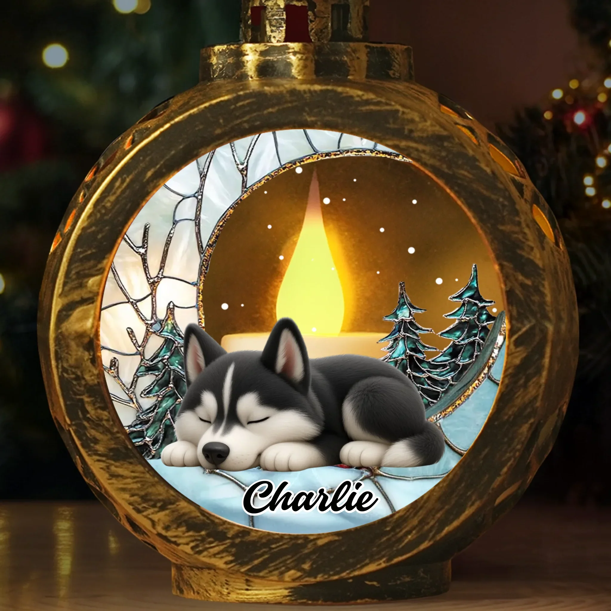 Custom Candlelight Lantern Ornament - Personalized Pet Christmas Memorial Sympathy Gifts For Dogs, Cats - Miss You In Every Quiet Moment - Robaser