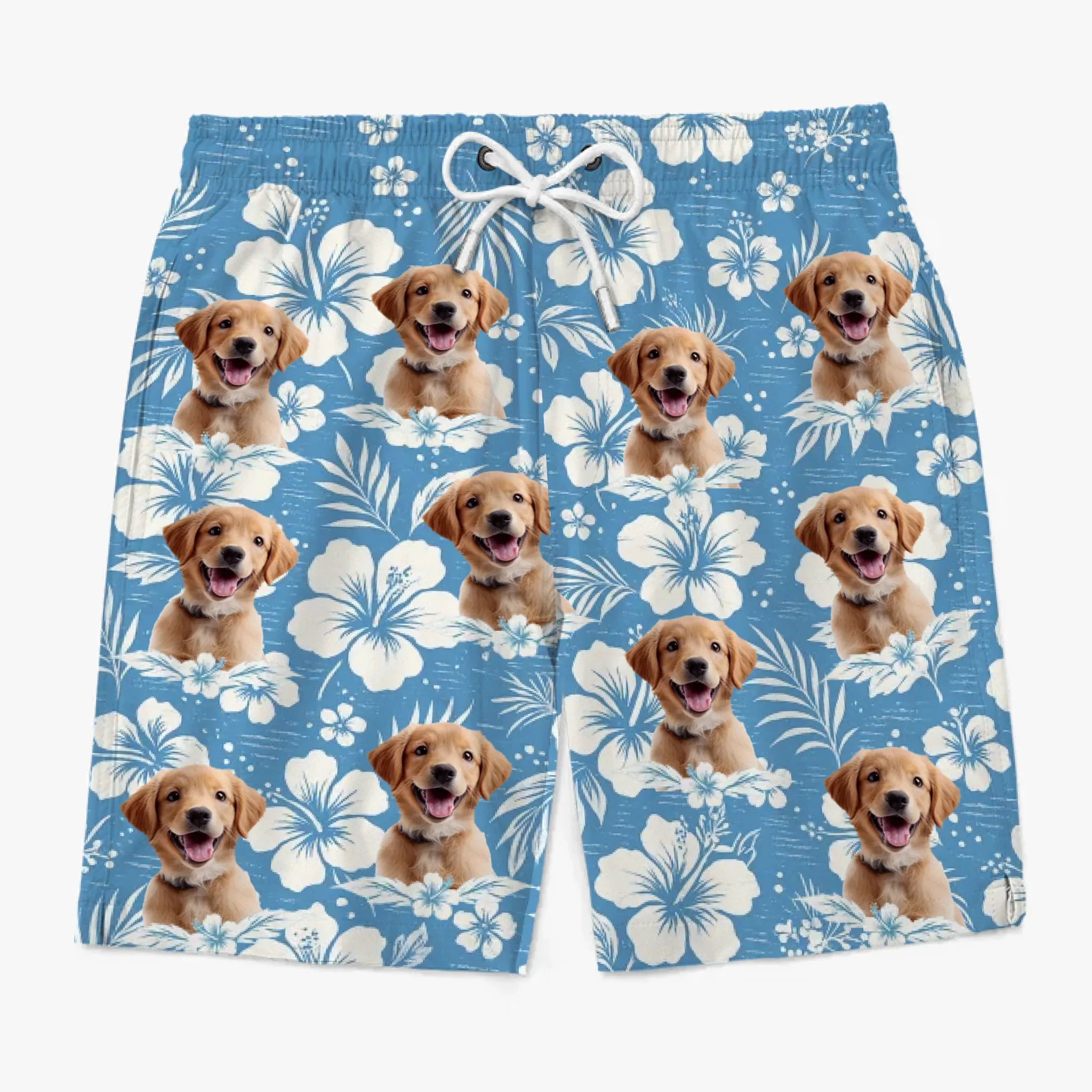 Custom Photo Pawsitive Island Energy - Dog & Cat Personalized Custom Tropical Hawaiian Aloha Men Beach Shorts - Summer Vacation Gift For Pet Owners, Pet Lovers - Robaser